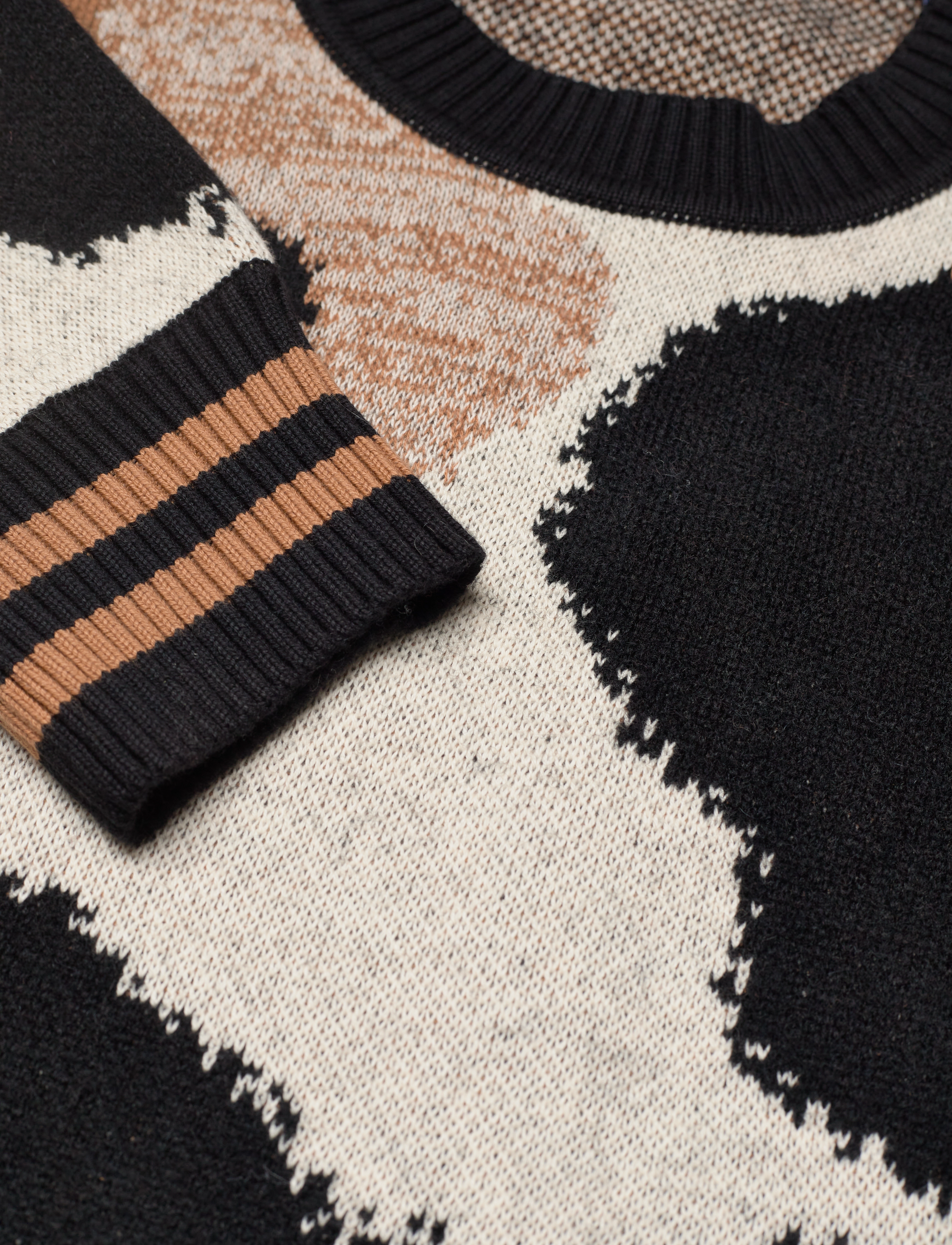 GANT - D2. LEOPARD INTARSIA C-NECK - black - 2