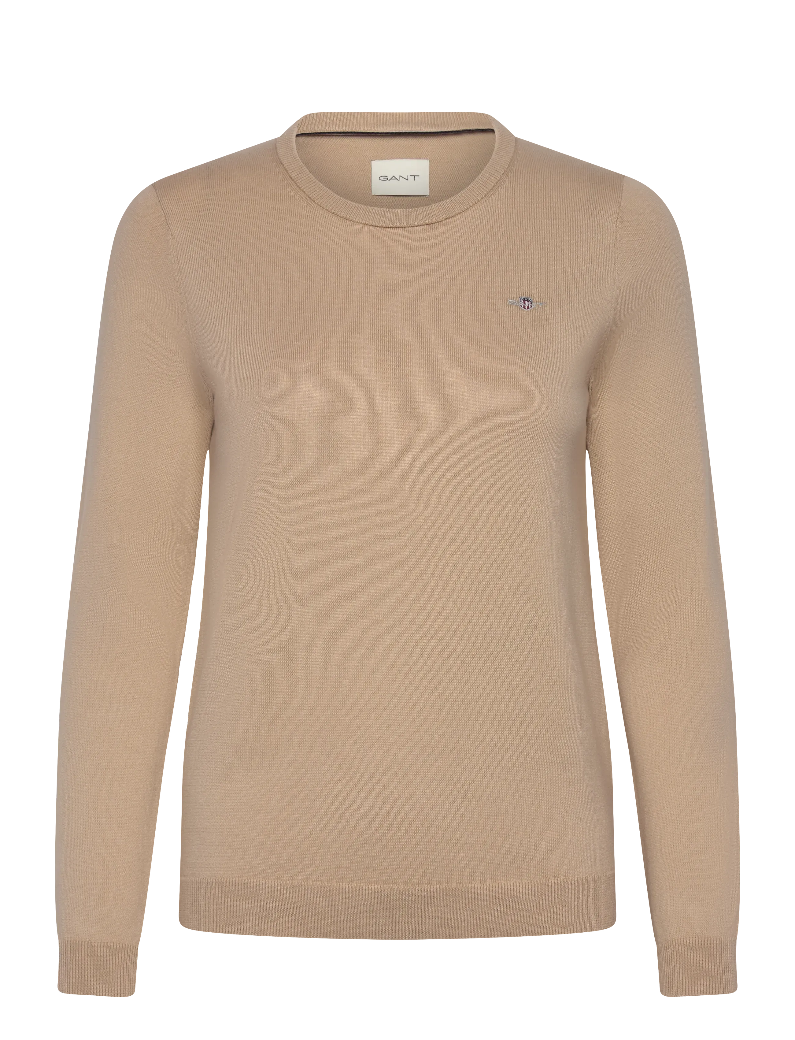 Gant COTTON C-NECK - GANT - DRY SAND / beige