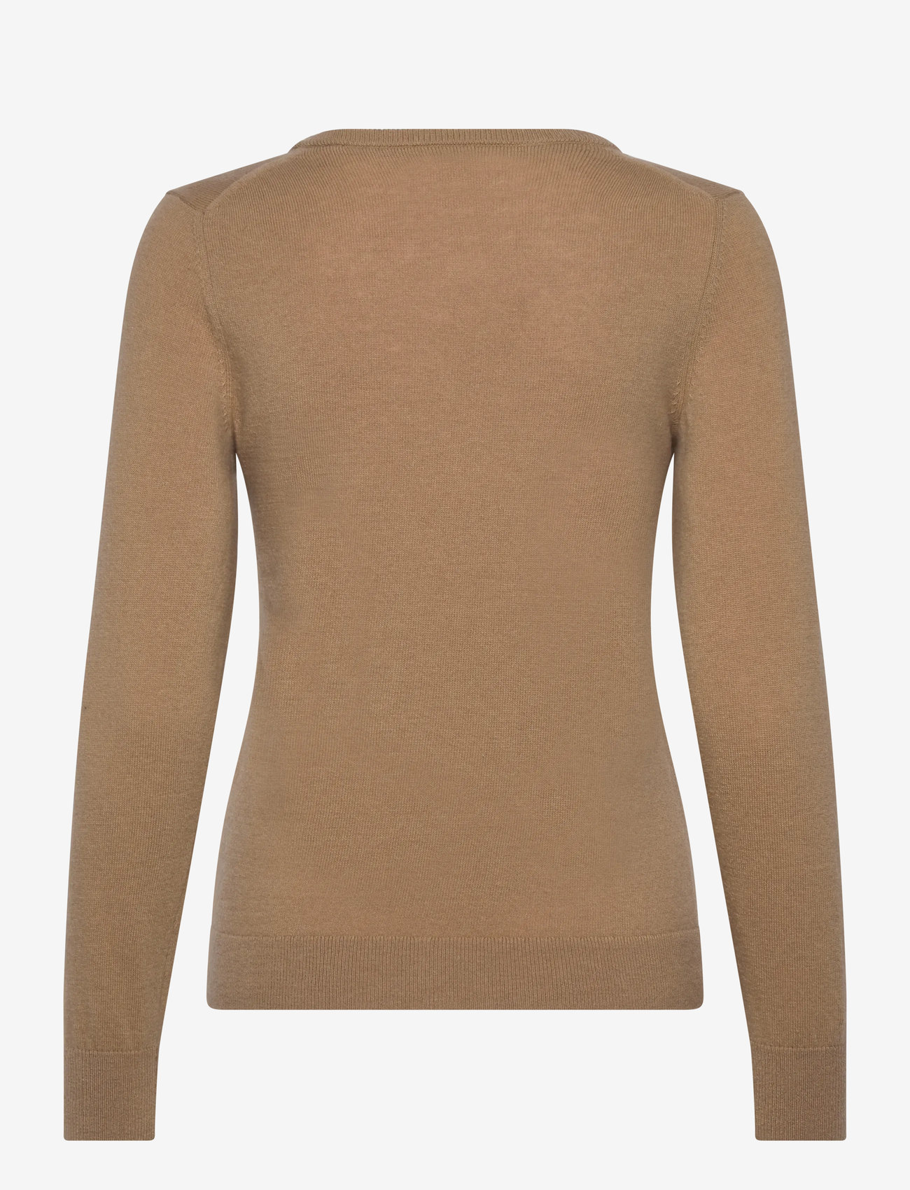 Gant - LAMBSWOOL BLEND V-NECK - trøjer - dark khaki - 1