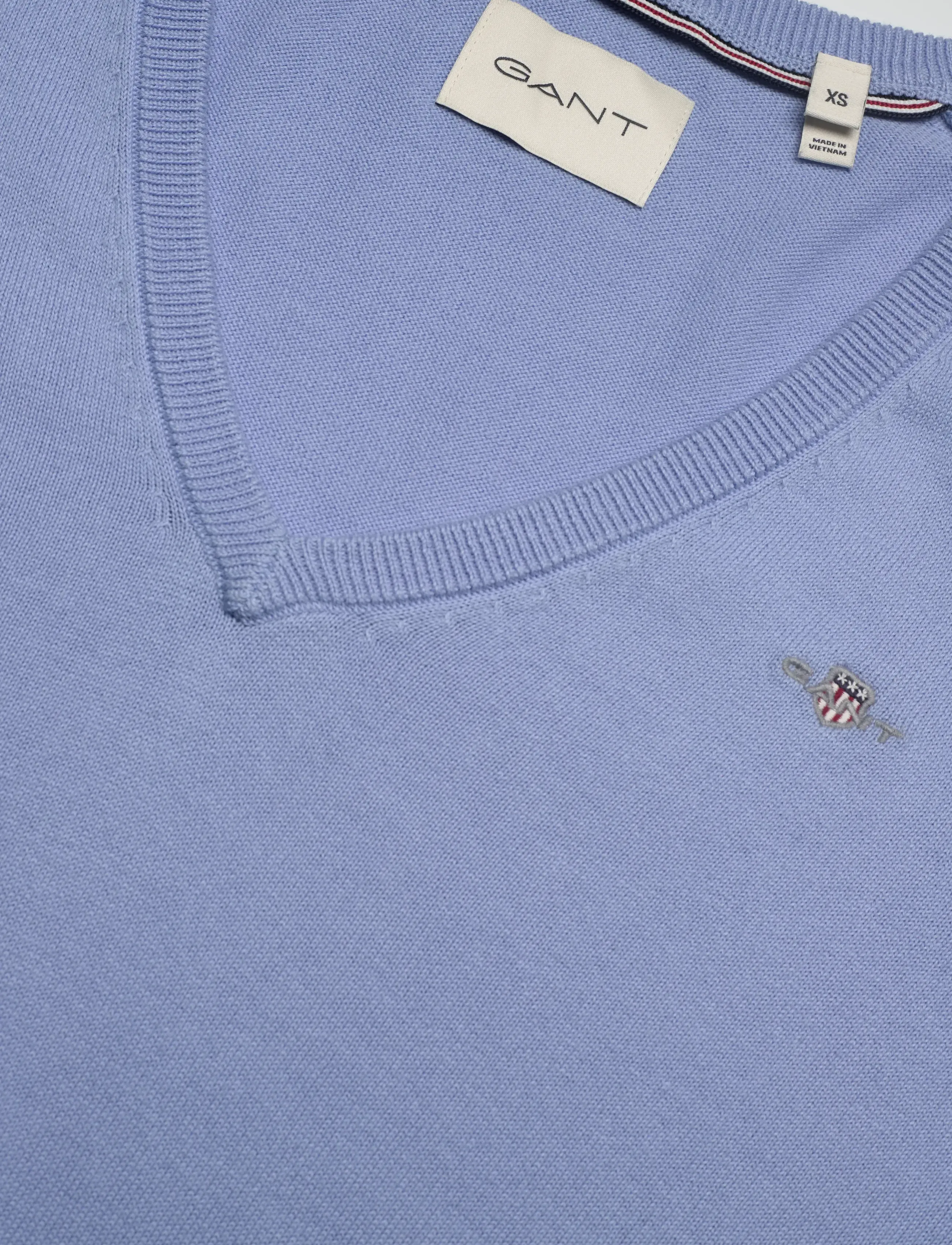 Gant - COTTON V-NECK - trøjer - clear sky - 2