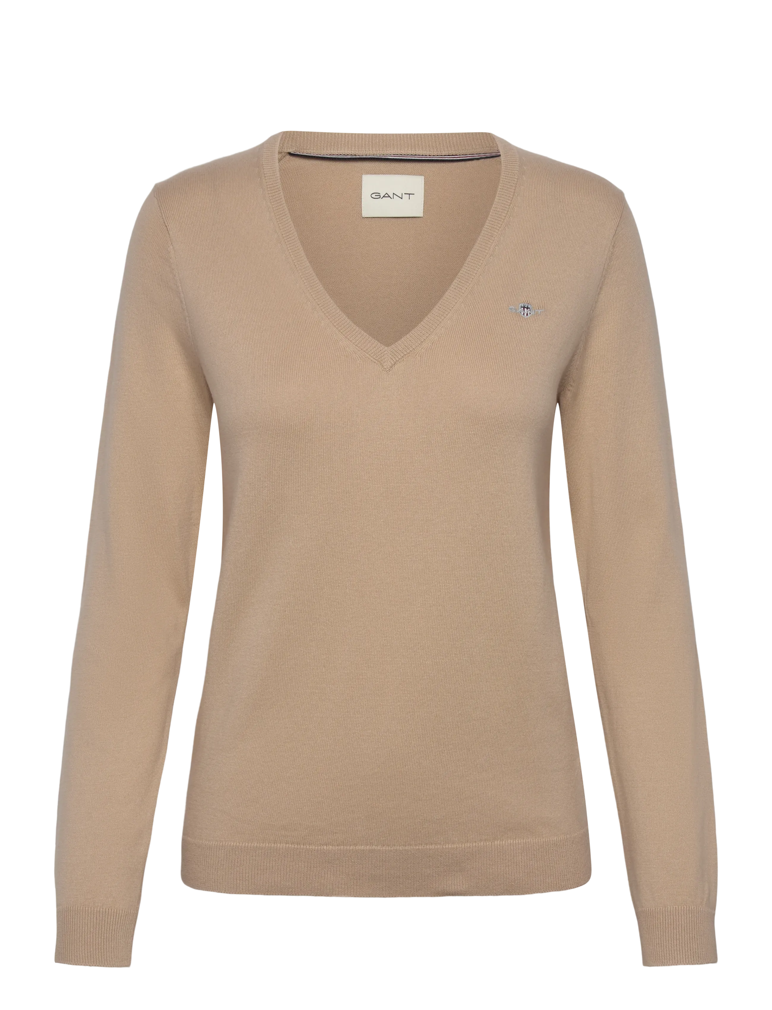 COTTON V-NECK - DRY SAND