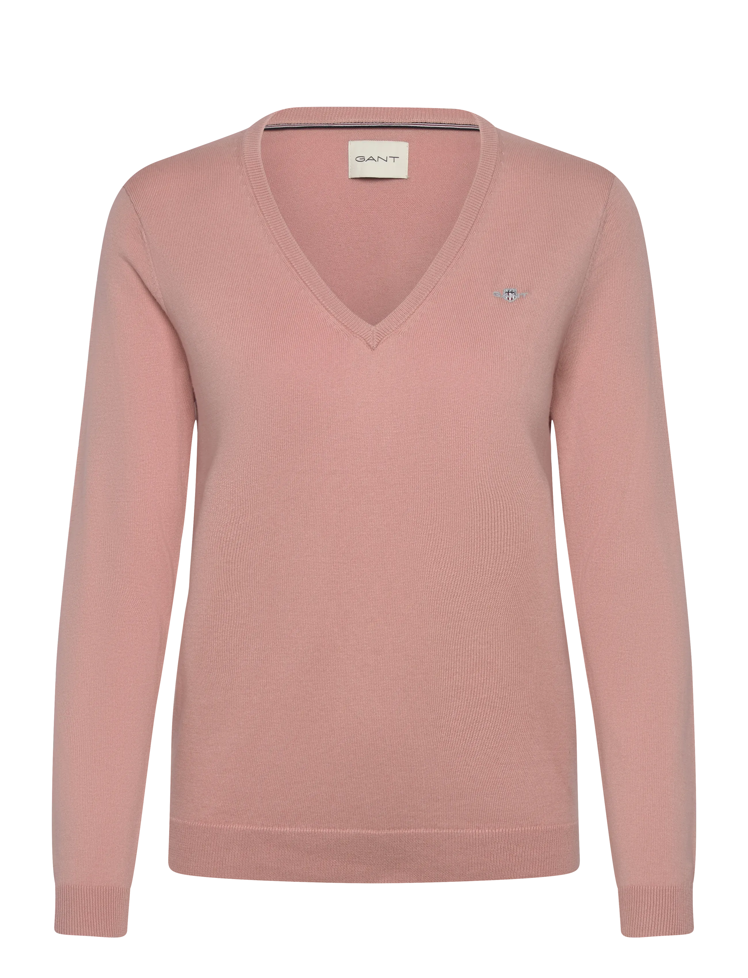 COTTON V-NECK - DUSTY ROSE