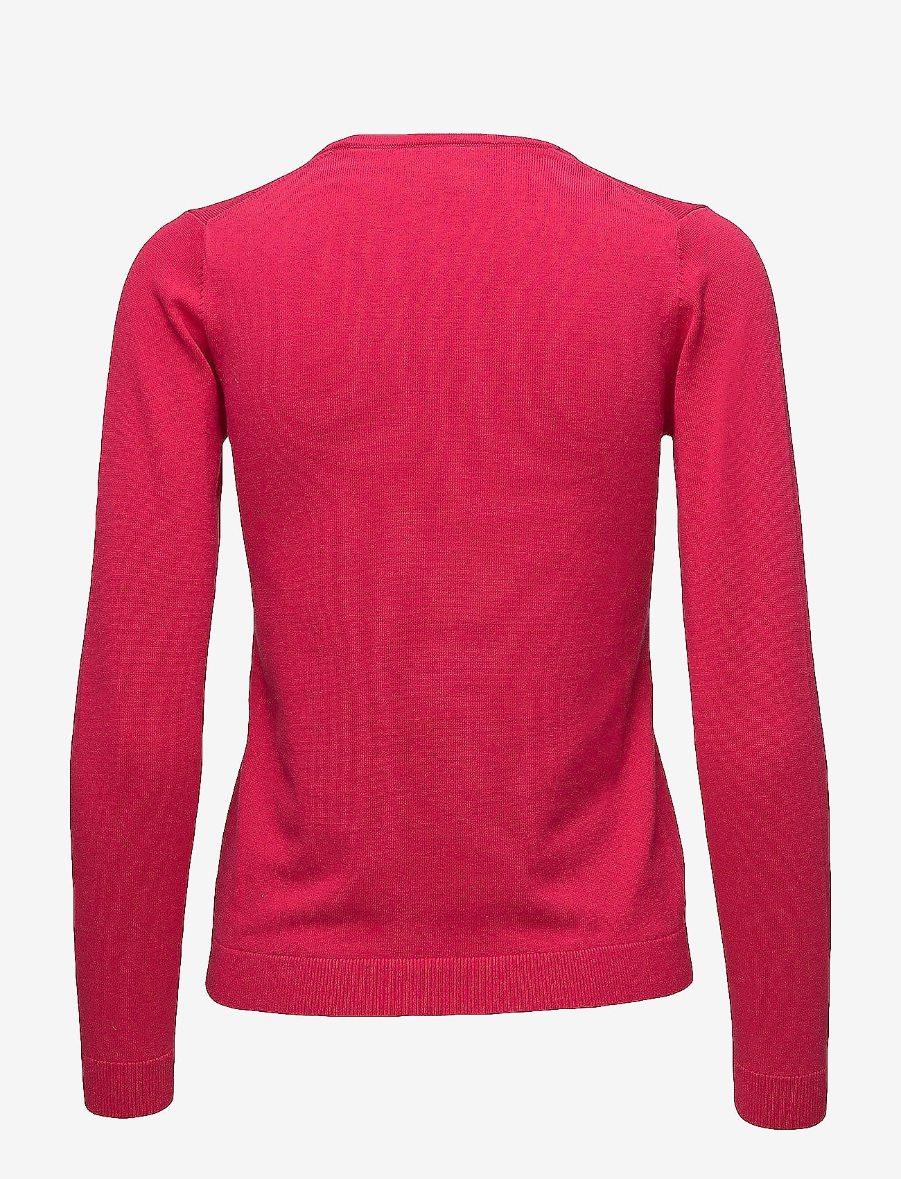 GANT - LT WT COTTON V-NECK - rose red - 1