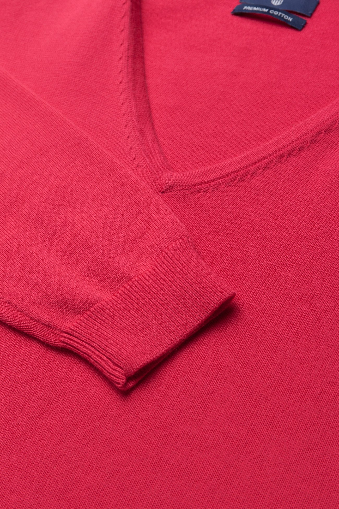 GANT - LT WT COTTON V-NECK - rose red - 2
