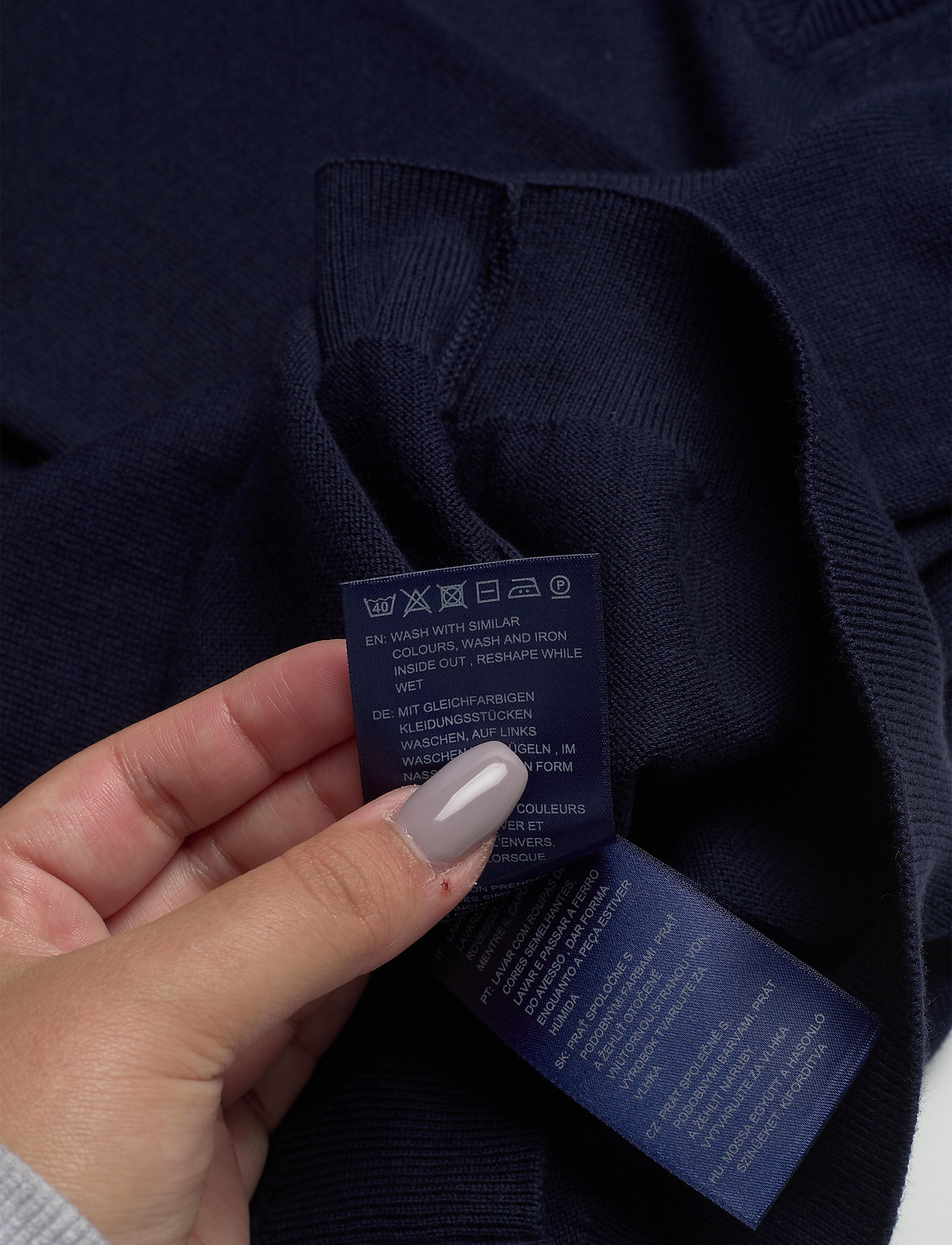 GANT - COTTON V-NECK - marine - 3