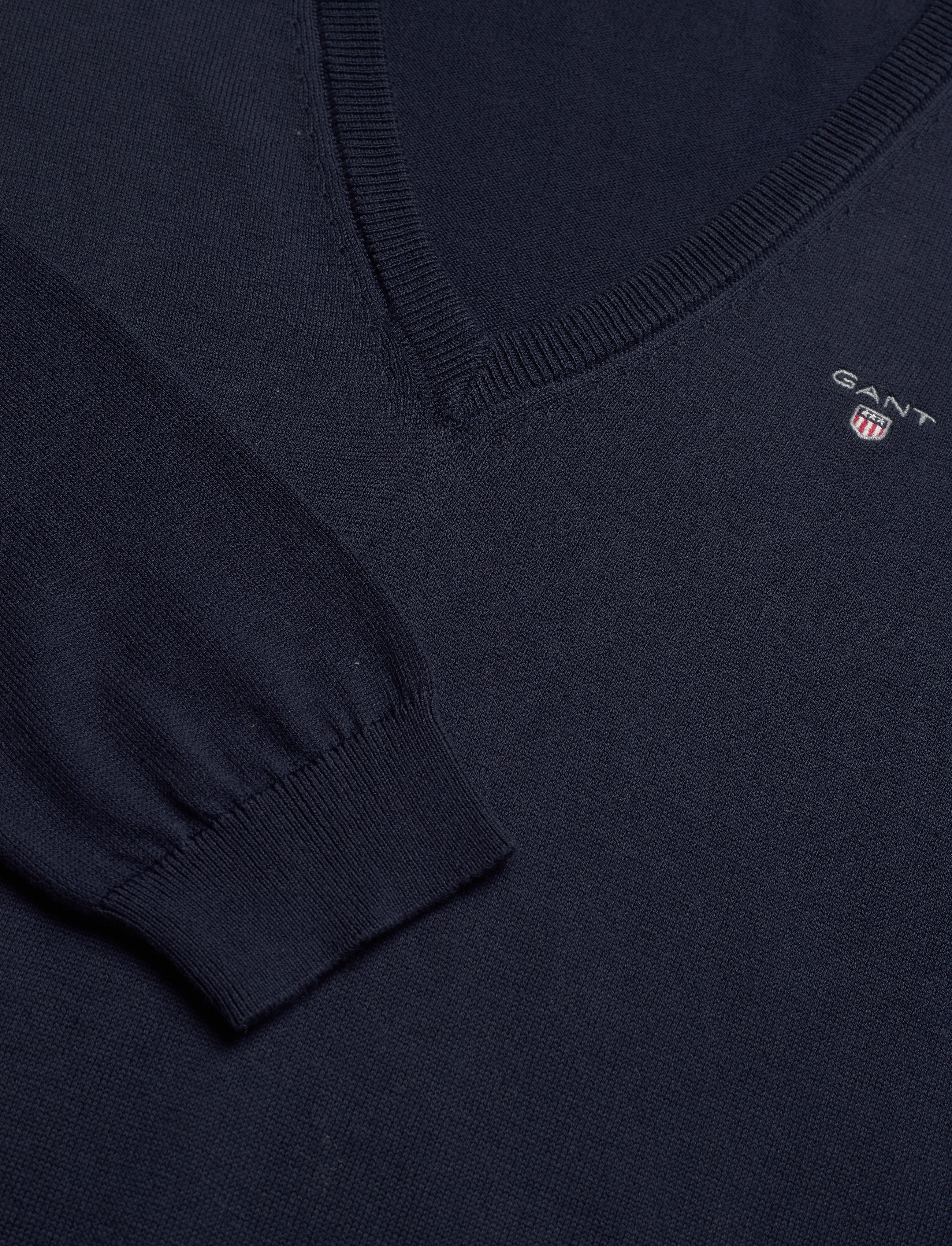 GANT - COTTON V-NECK - marine - 2