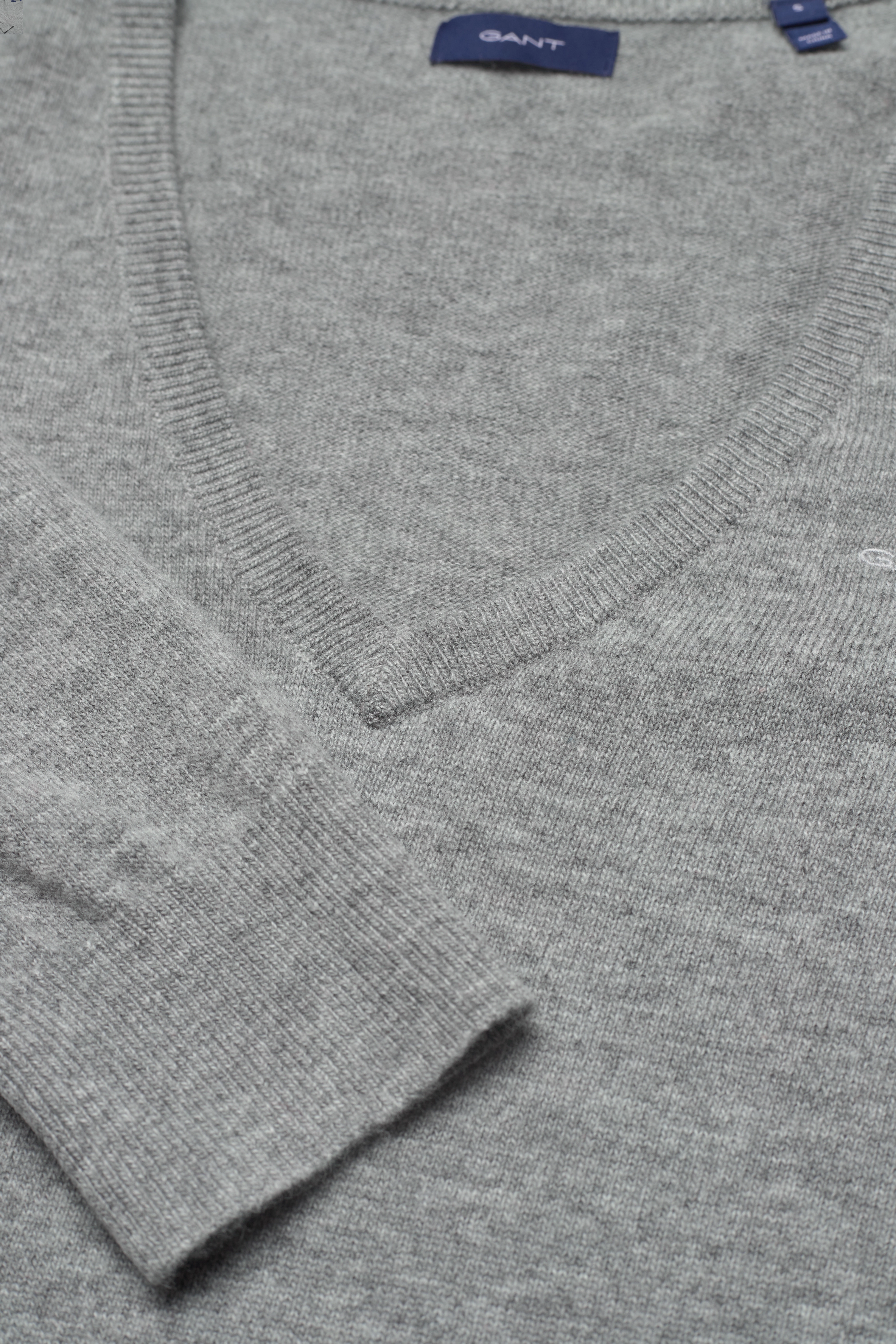 GANT - LAMBSWOOL BLEND V-NECK - grey melange - 2