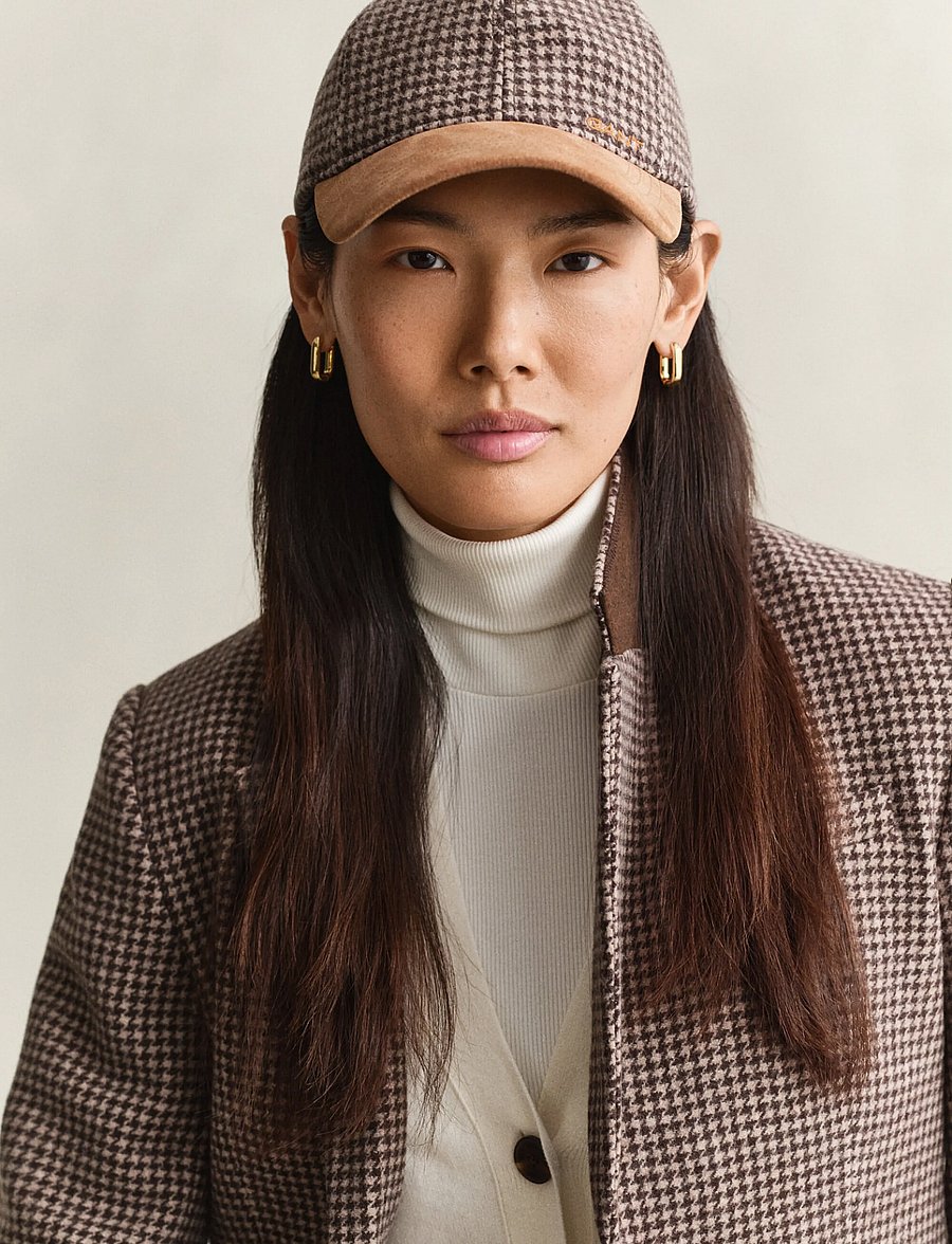Gant - CHECK WOOL CAP - lippalakit - faded taupe - 1