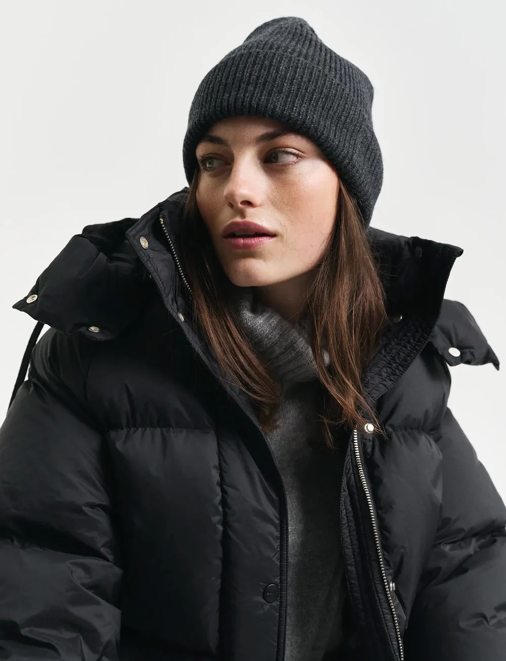 GANT - WOOL RIBBED BEANIE - huer - charcoal melange - 0