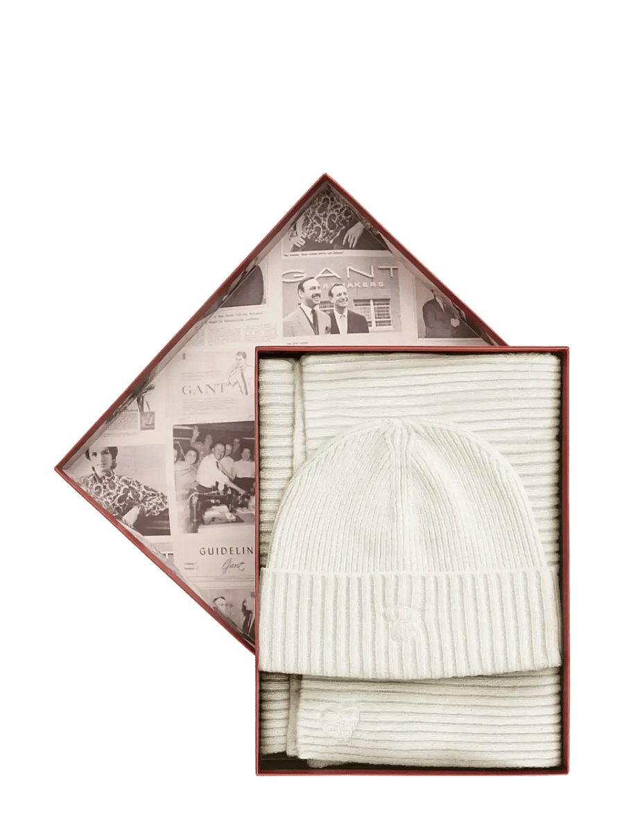 Gant - EMB GANT G GIFT SET - halstørklæder - cream - 1