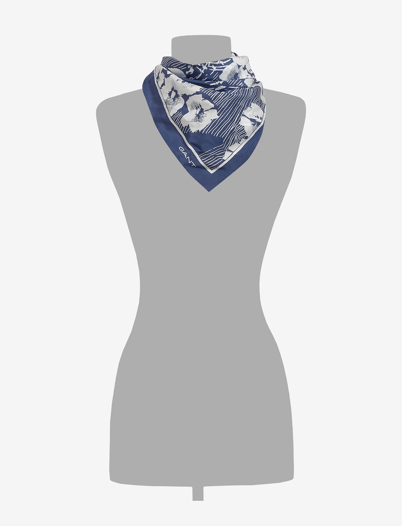 GANT - D1. FALL BLUES PRINT SILK SCARF - vintage blue - 1