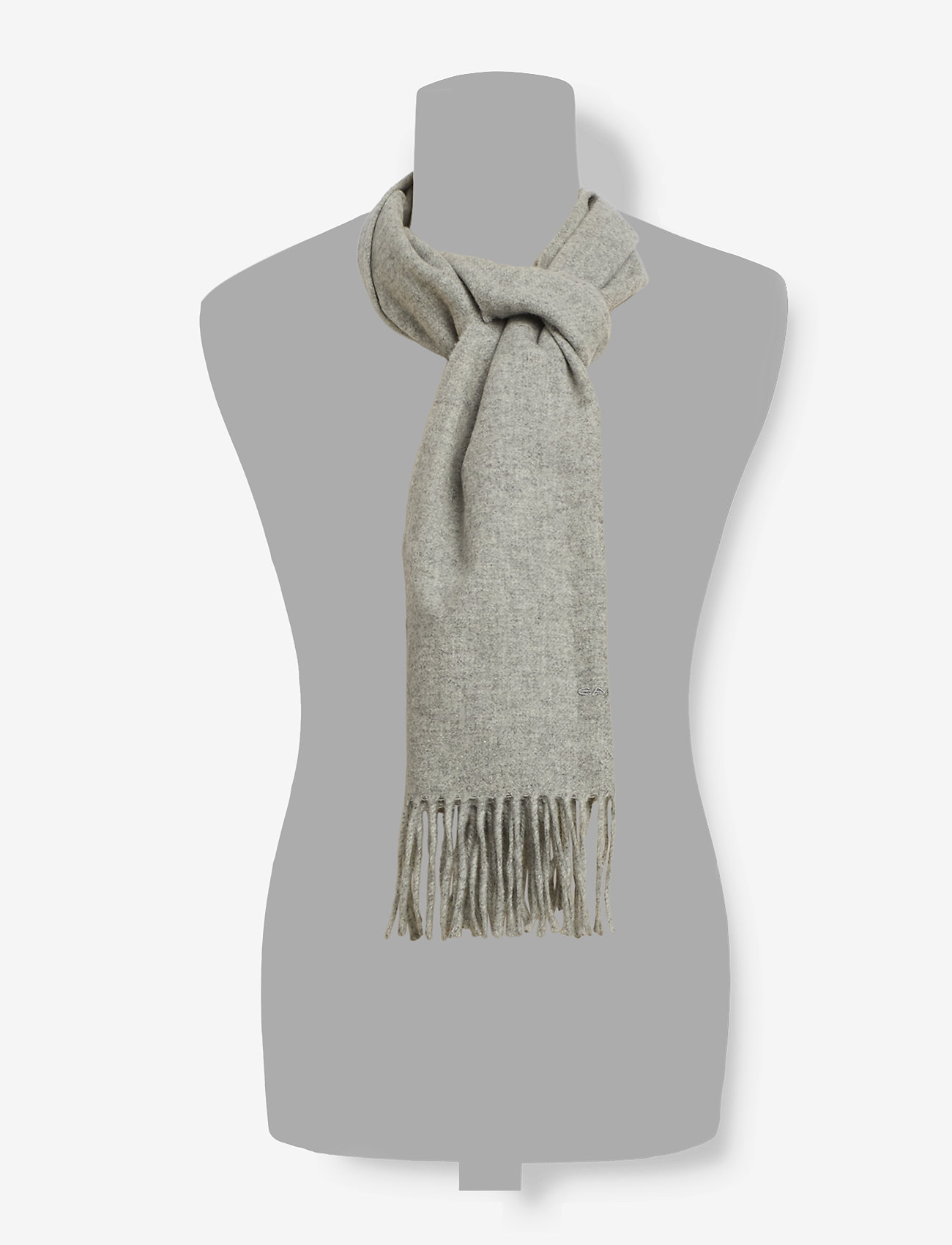GANT - SOLID WOOL SCARF - light grey melange - 1