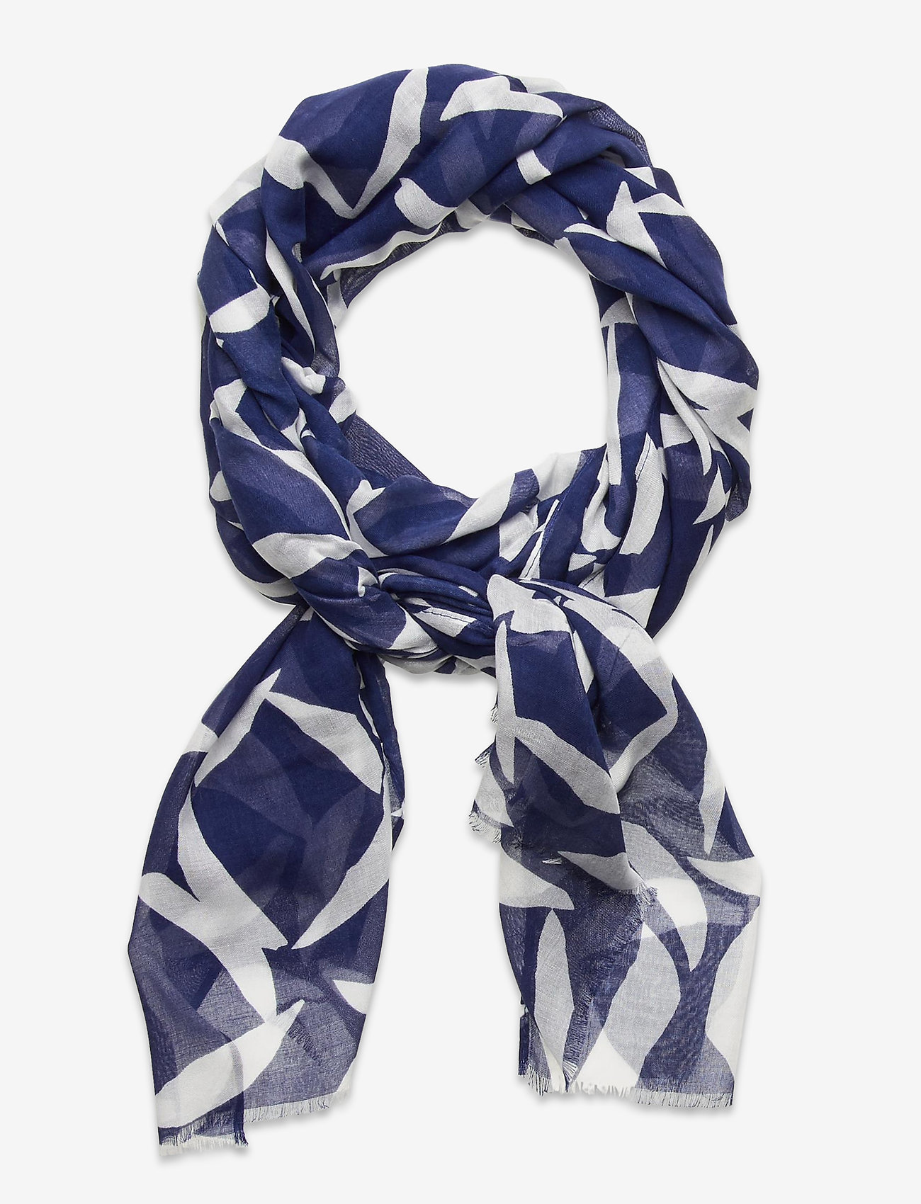 D1. CRESCENT BLOOM SCARF - CRISP BLUE