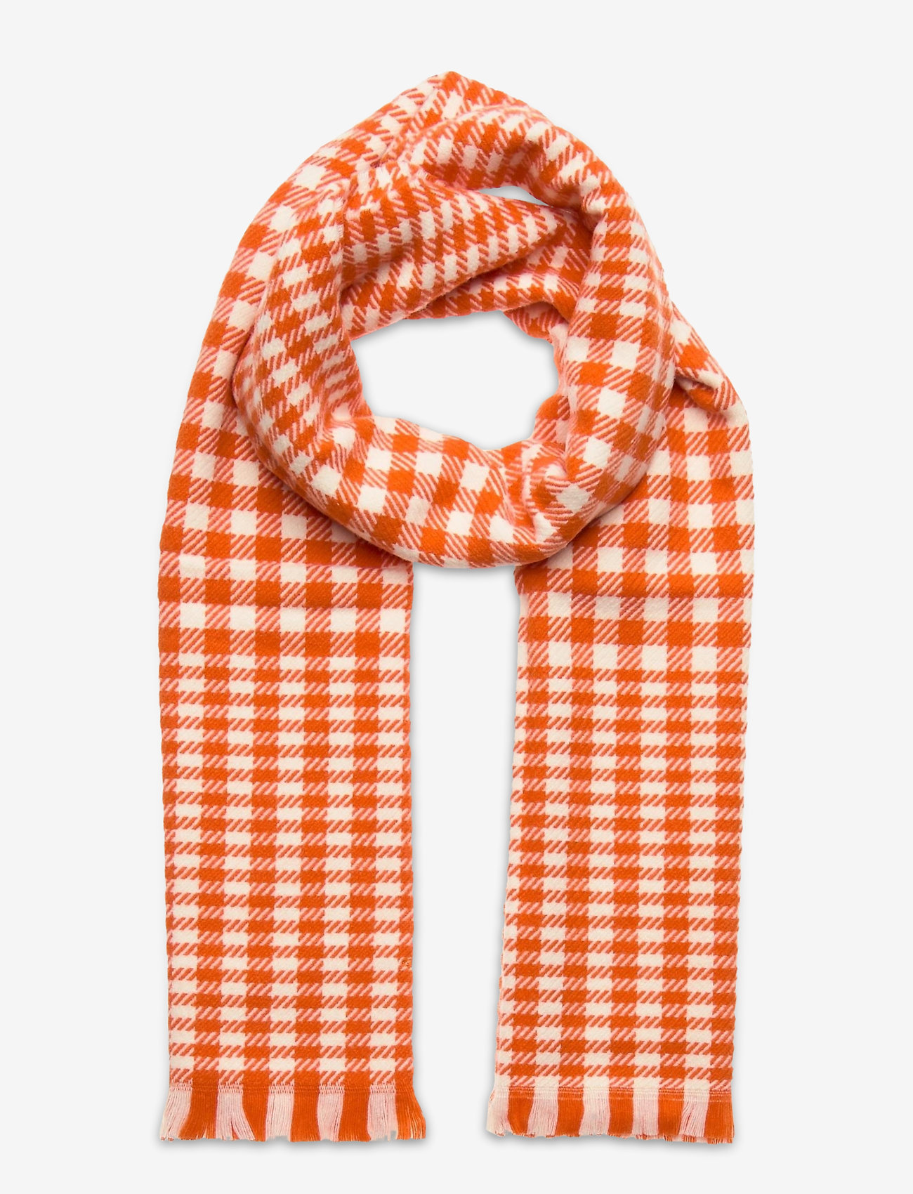GANT - D1. HOUNDSTOOTH WOOL SCARF - dark orange - 0