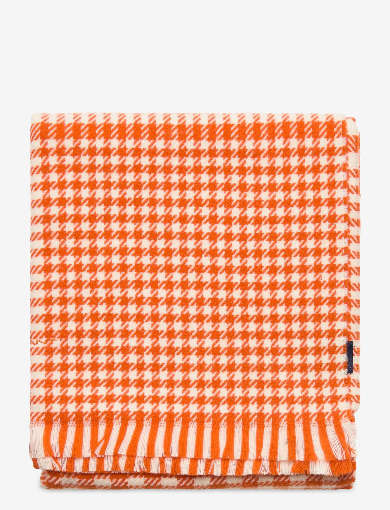 GANT - D1. HOUNDSTOOTH WOOL SCARF - dark orange - 1
