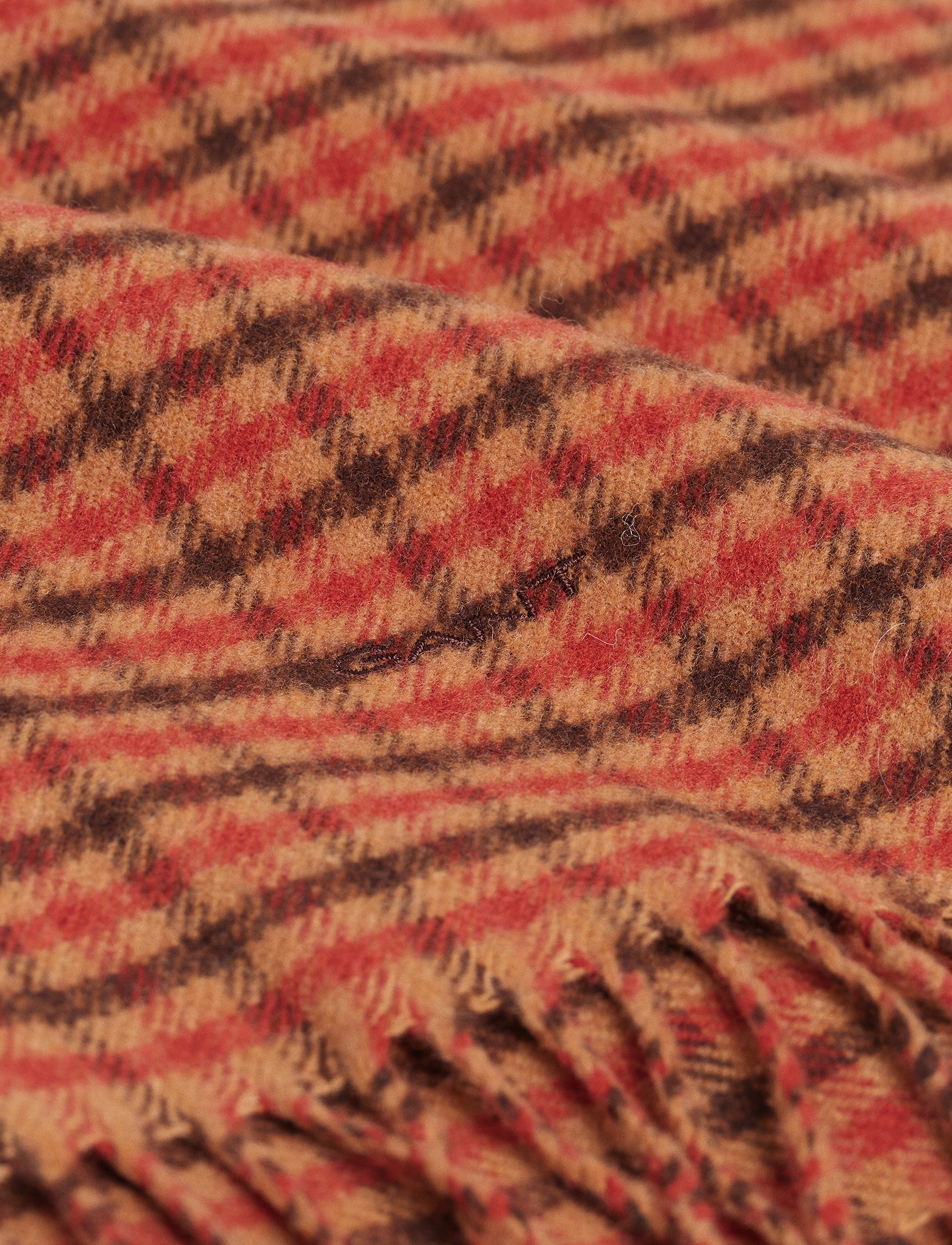 GANT - D1. CHECK WOVEN SCARF - golden orange - 1