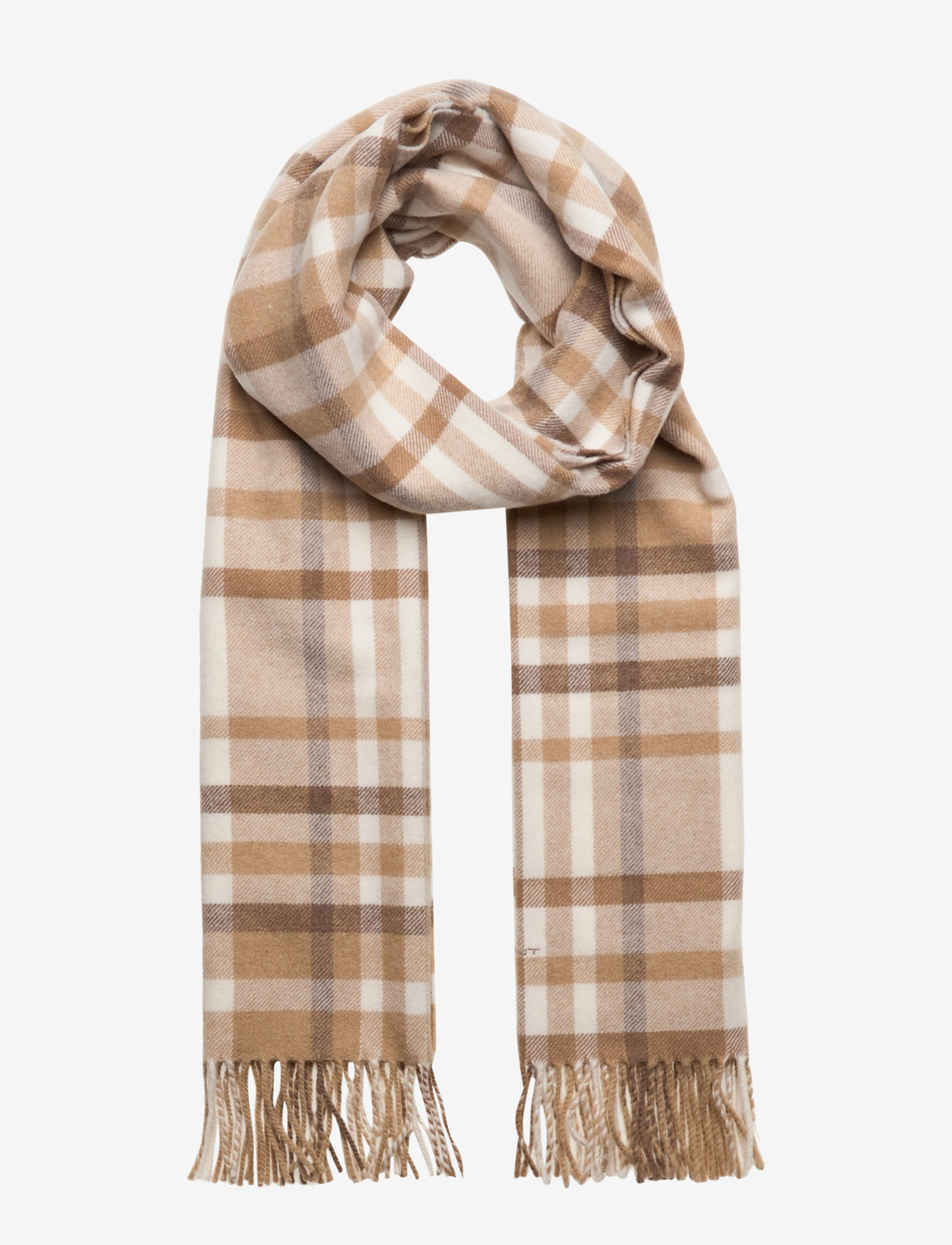 GANT - CHECK SCARF - dark khaki - 0