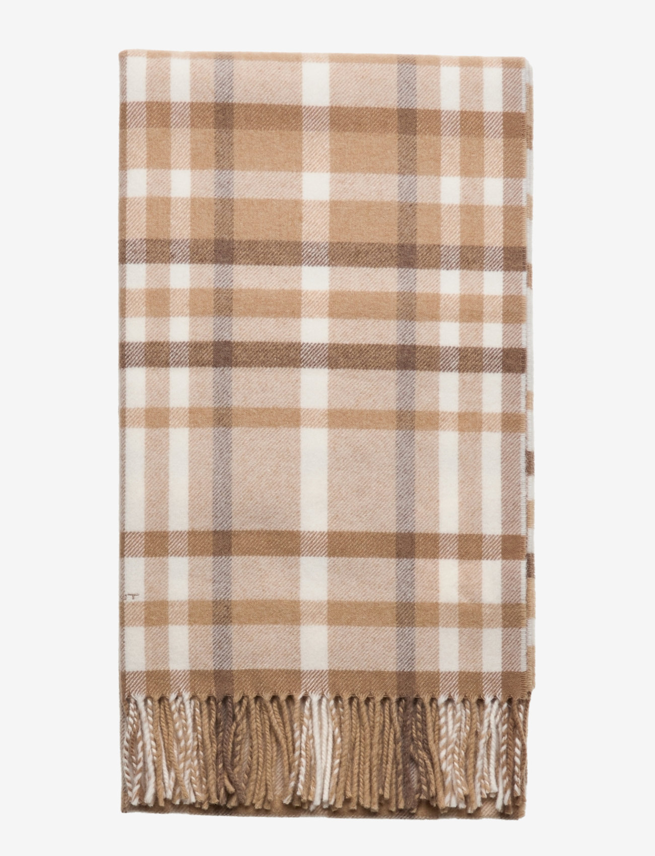 GANT - CHECK SCARF - dark khaki - 1