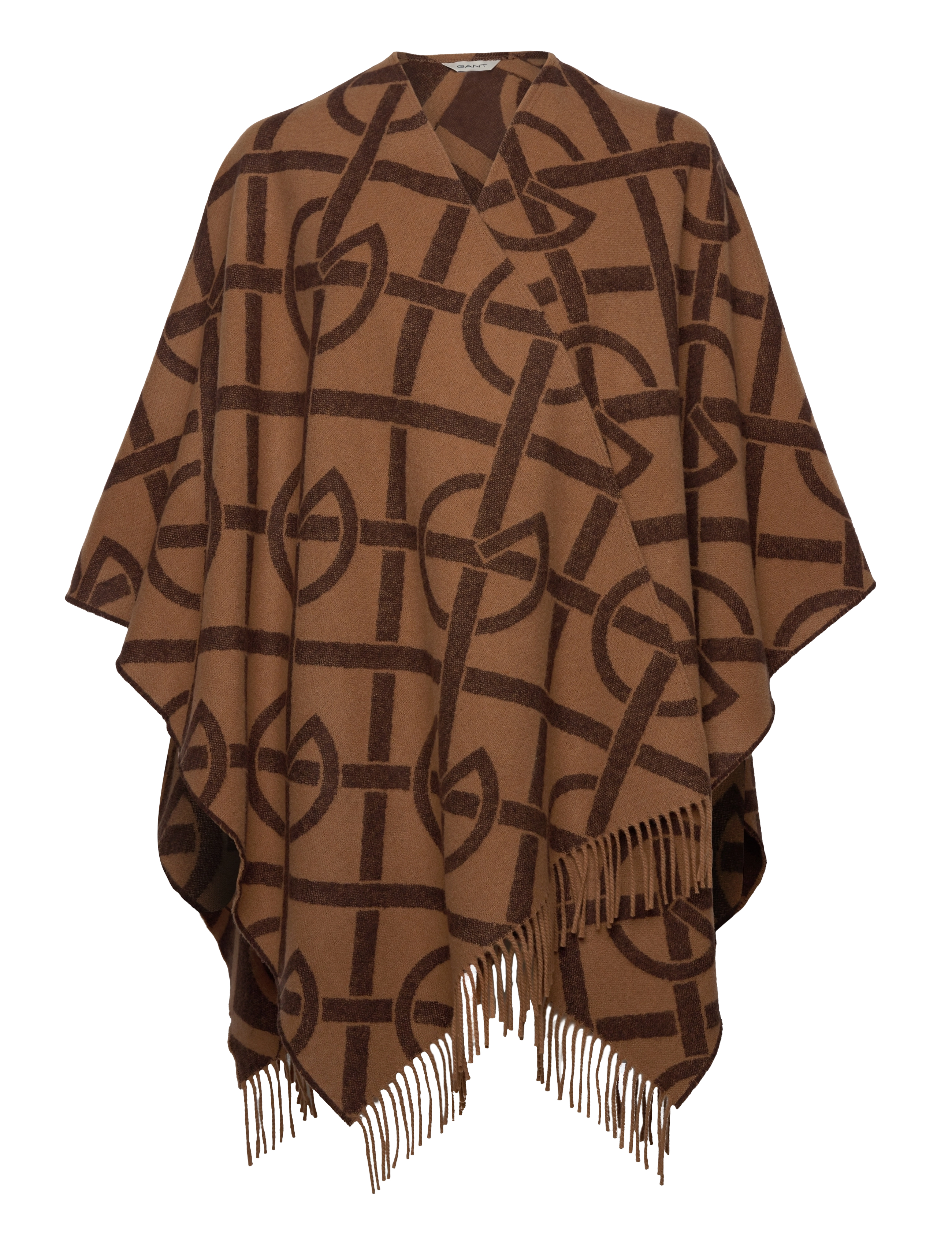 G PATTERN PONCHO - BURNT SUGAR