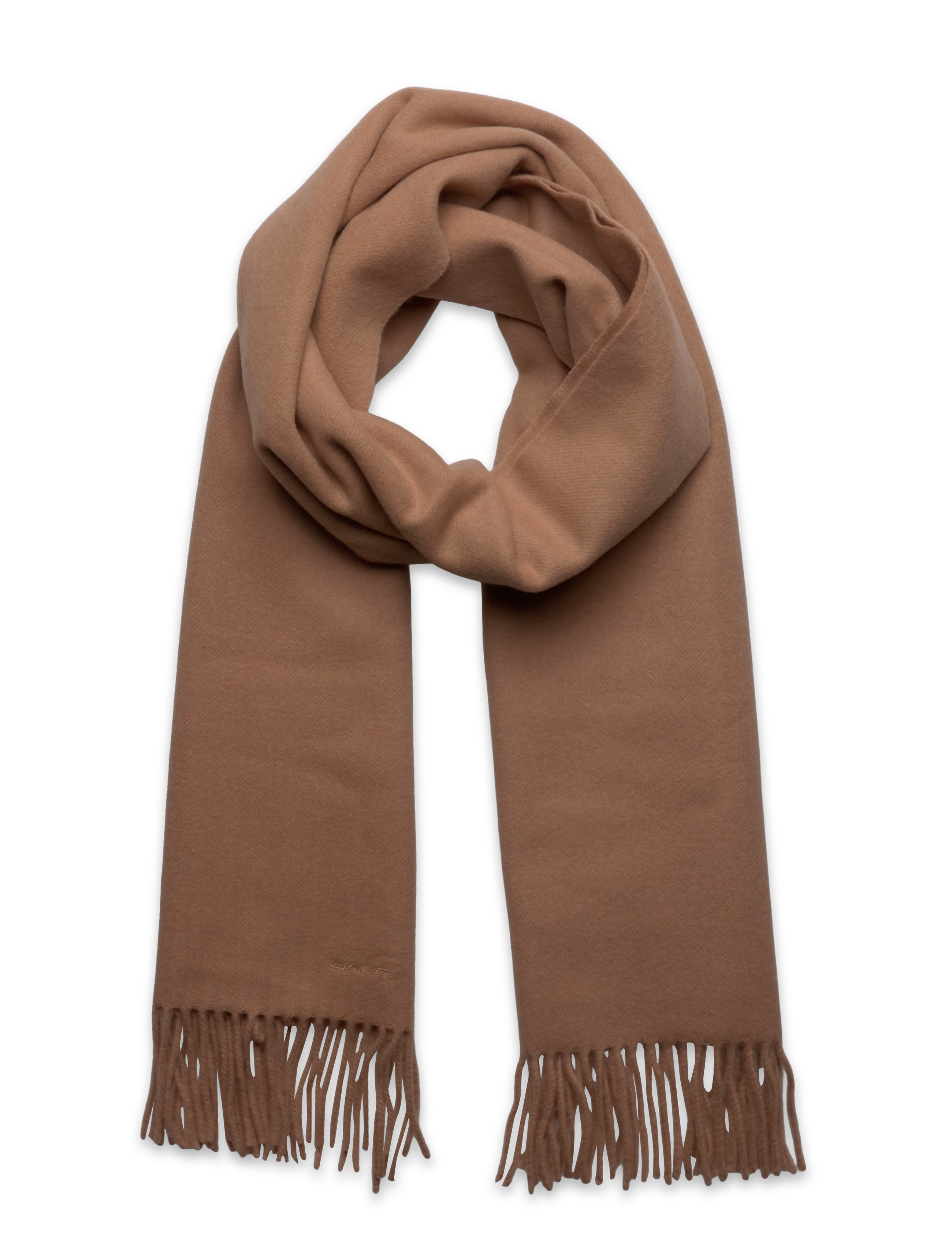 WOOL WOVEN SCARF - CARAMEL BEIGE