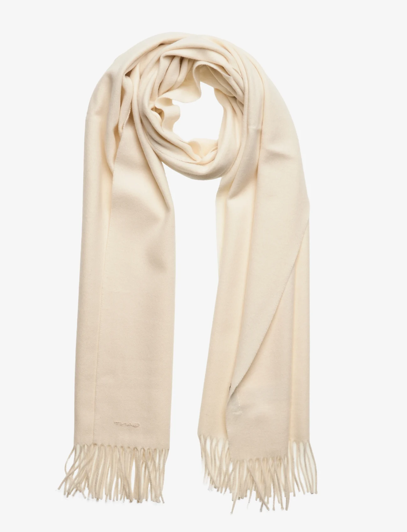 GANT - WOOL WOVEN SCARF - winter scarves - cream - 0