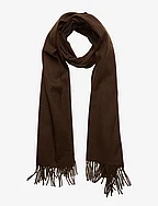 WOOL WOVEN SCARF - RICH BROWN