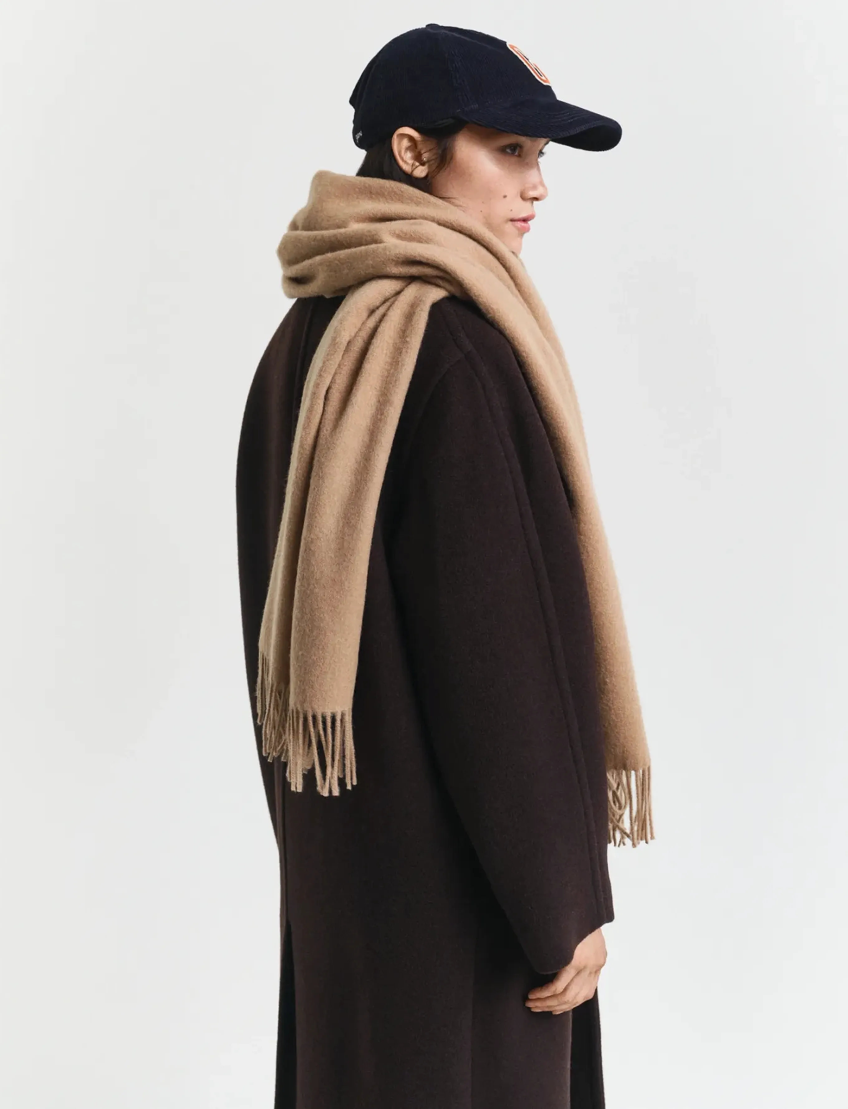 Gant Wool Woven Scarf, One Size, Scarves, Beige - Winter Frauen