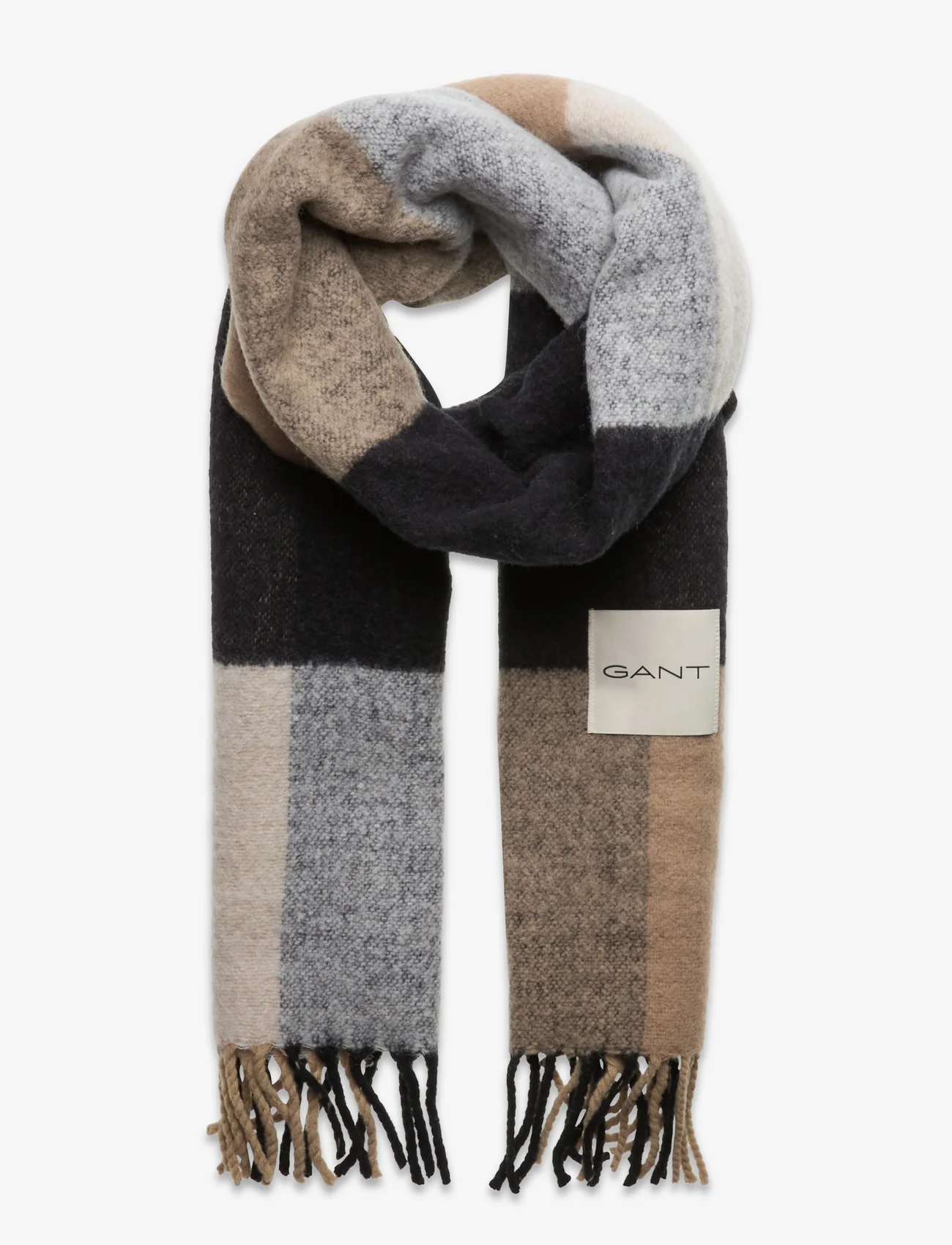 GANT - CHECKED SCARF - winter scarves - dark khaki - 0