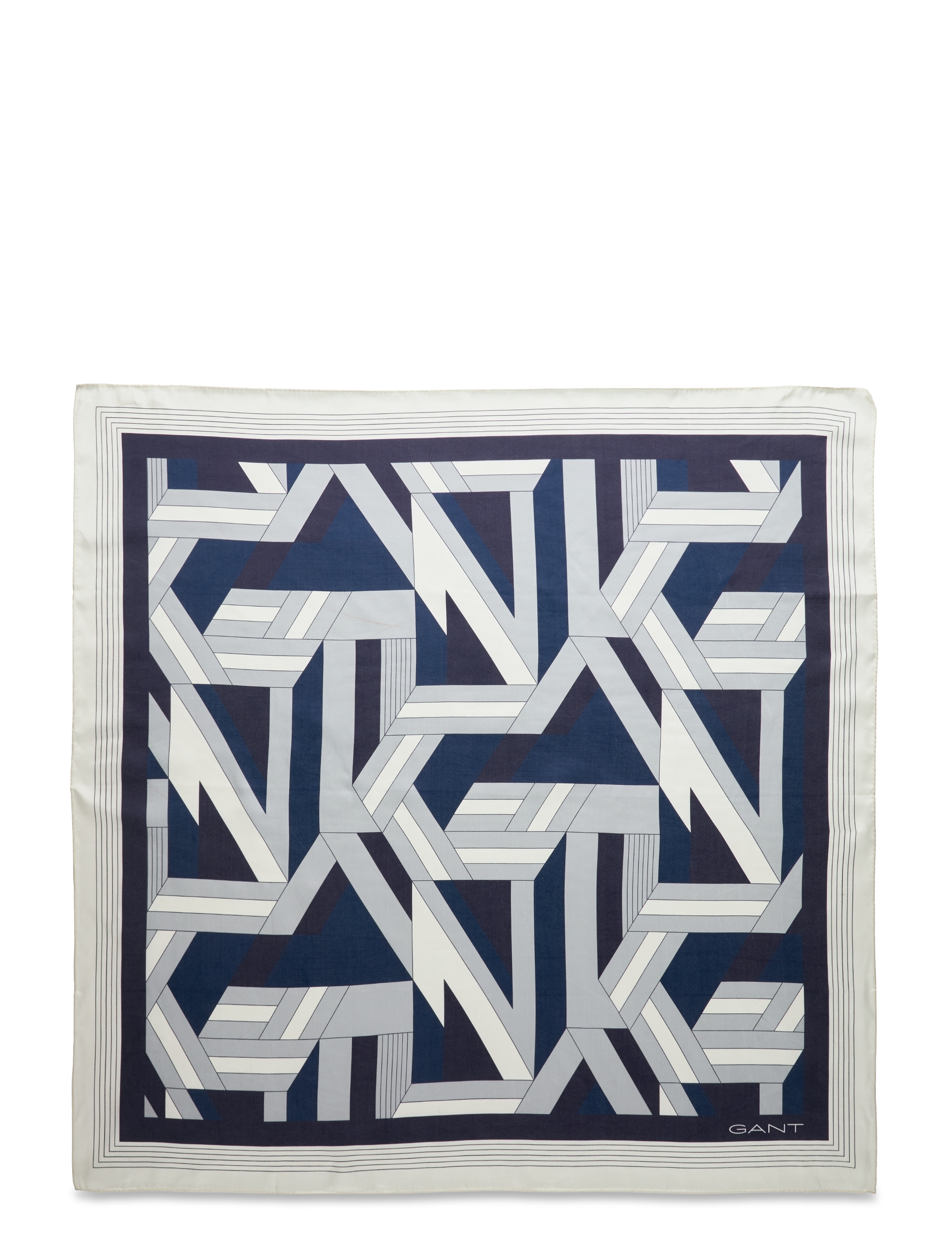 GANT - LETTERS PRINT SILK SCARF - dusty blue sea - 1
