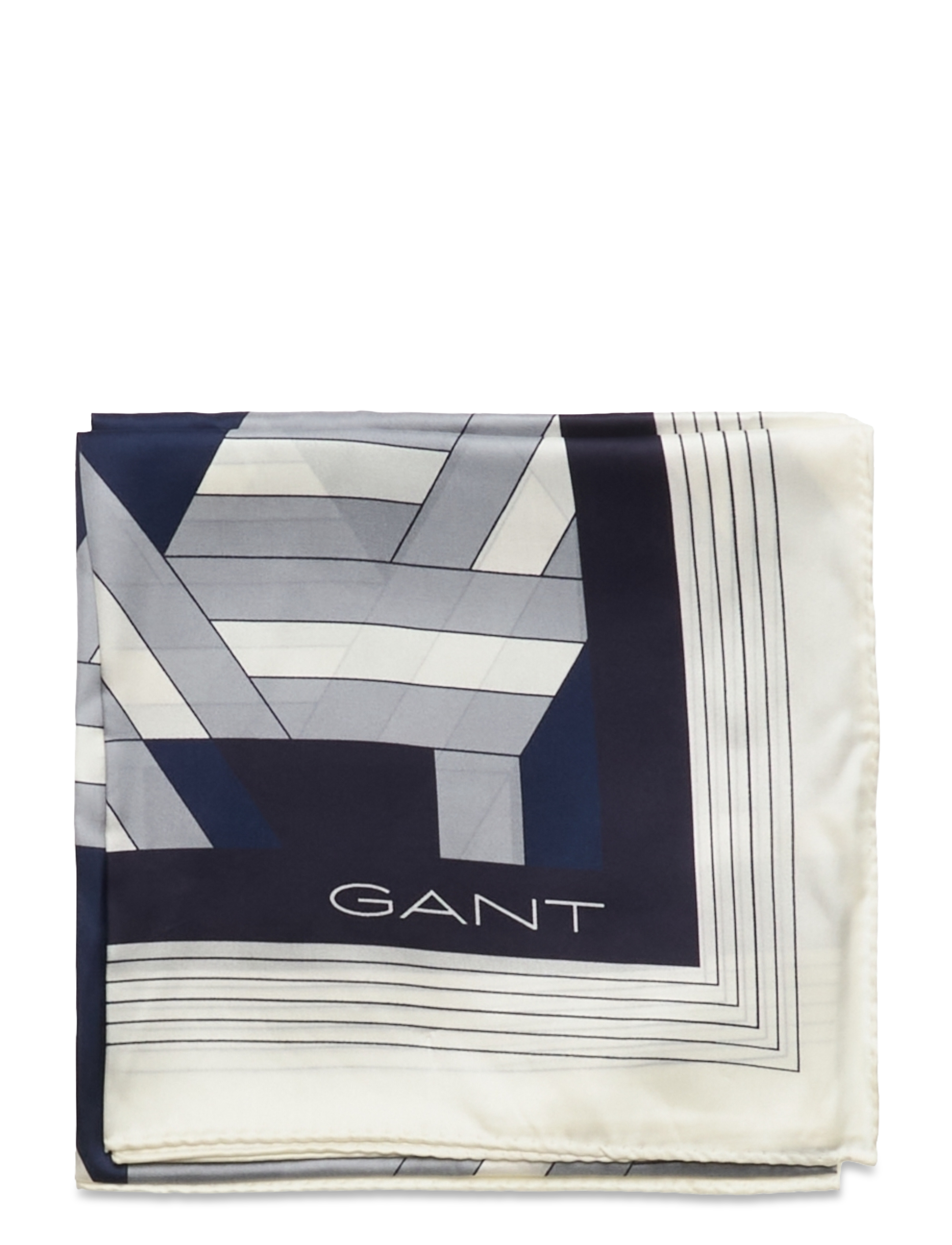 GANT - LETTERS PRINT SILK SCARF - dusty blue sea - 2