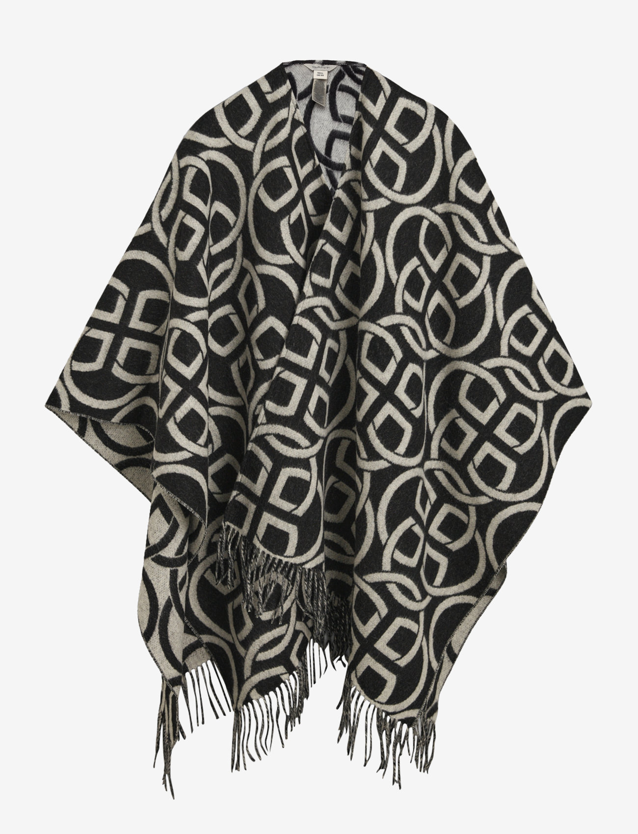 GANT - G PATTERN WOOL PONCHO - ponchos & capes - black - 1