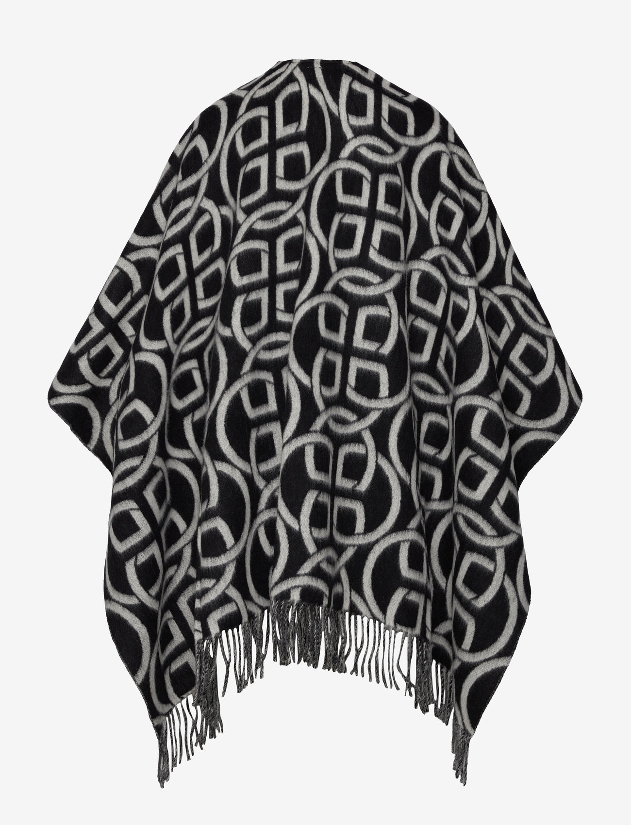 GANT - G PATTERN WOOL PONCHO - ponchos & capes - black - 2