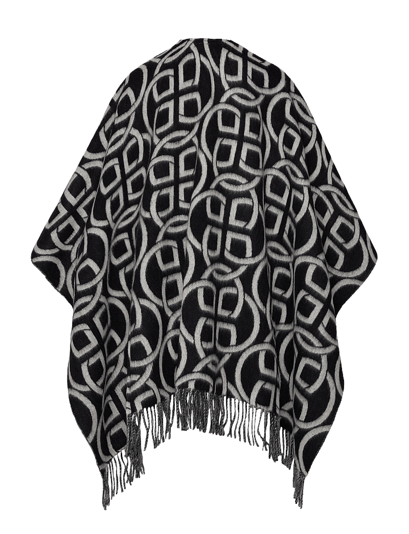 GANT - G PATTERN WOOL PONCHO - ponchos & capes - black - 2
