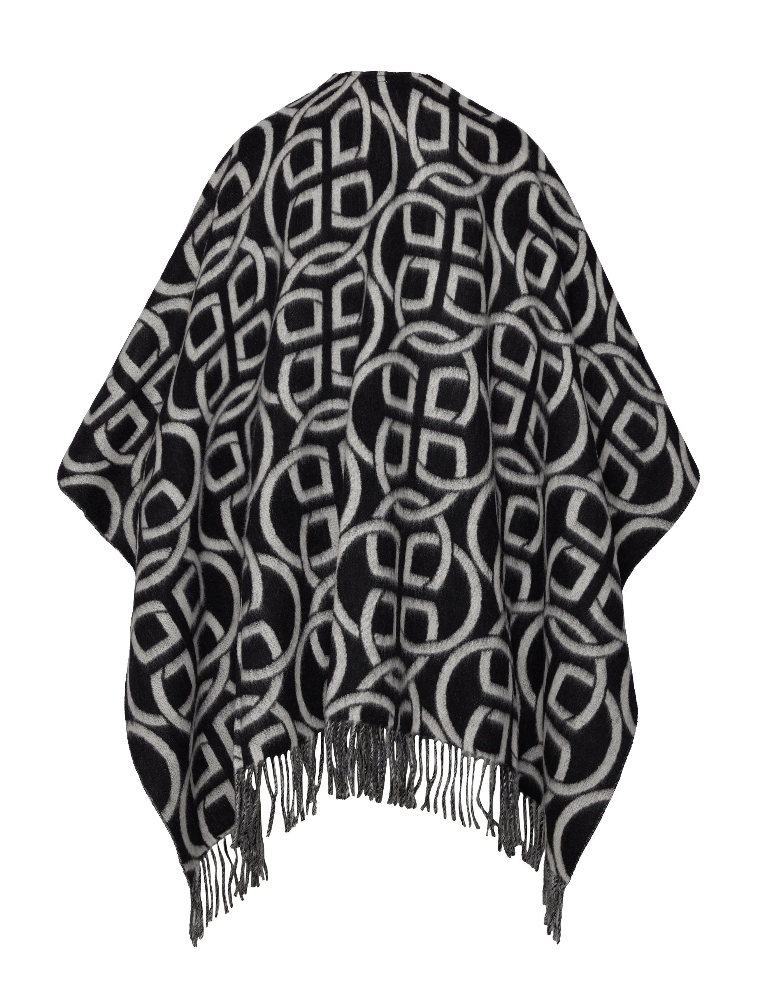 GANT - G PATTERN WOOL PONCHO - black - 2