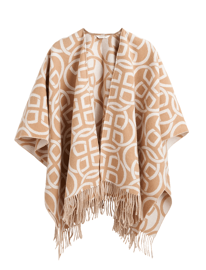 GANT - G PATTERN WOOL PONCHO - ponchoer & kapper - caramel beige - 1