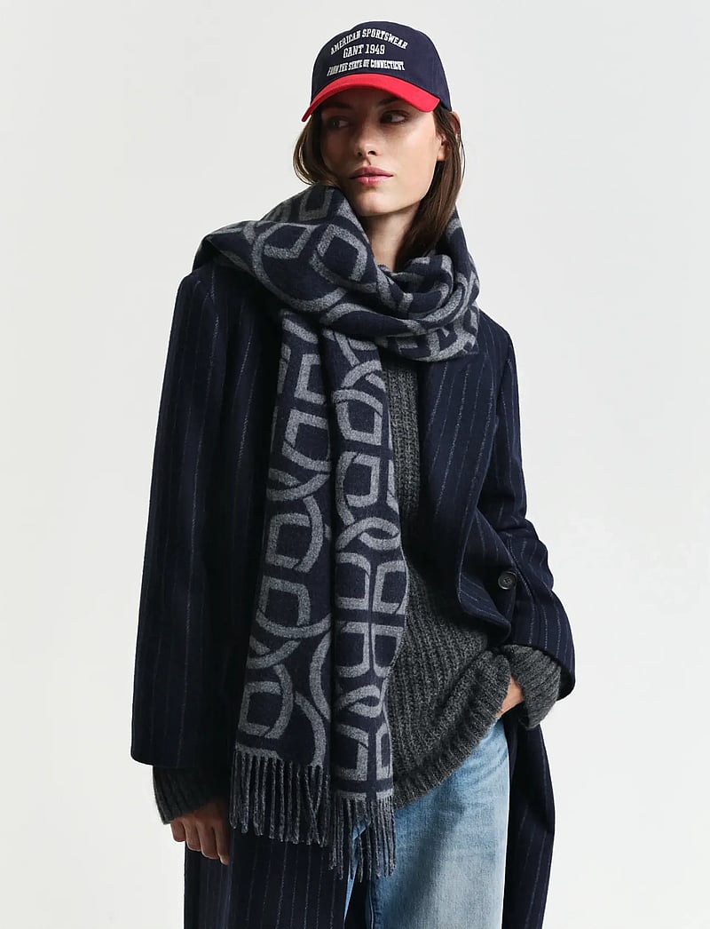 GANT - G PATTERN WOOL SCARF - winterschals - evening blue - 0