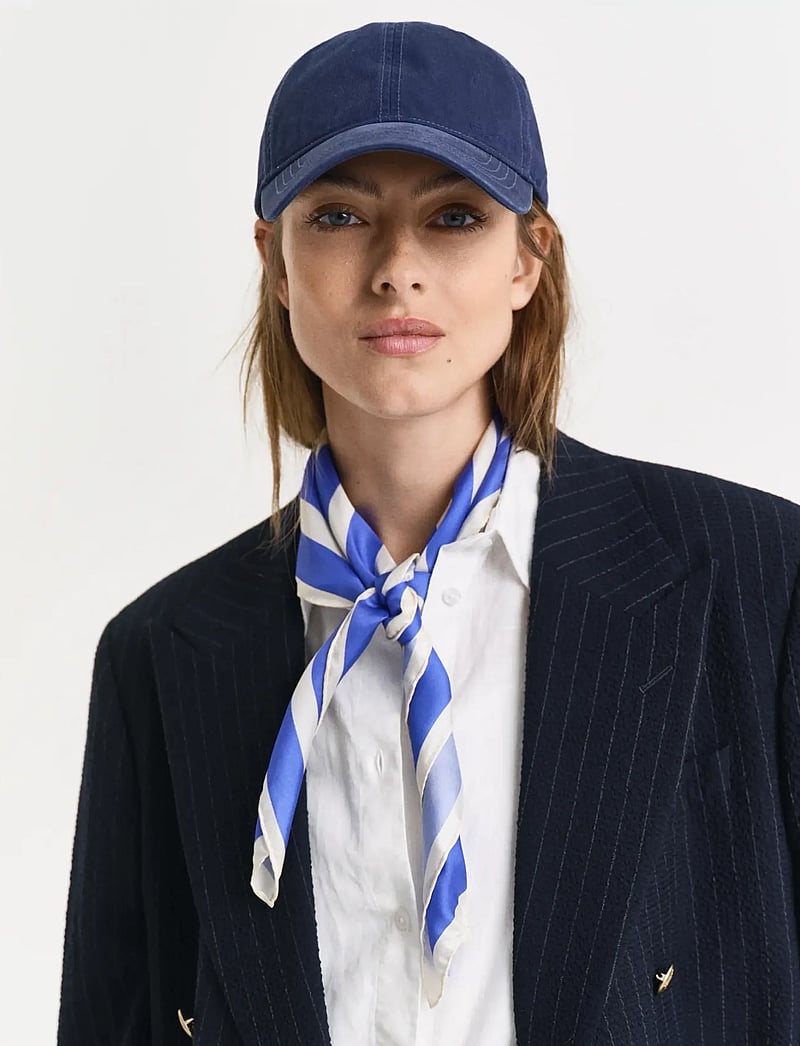 GANT - STRIPE PRINT SILK SCARF - sjalar - perfect blue - 0