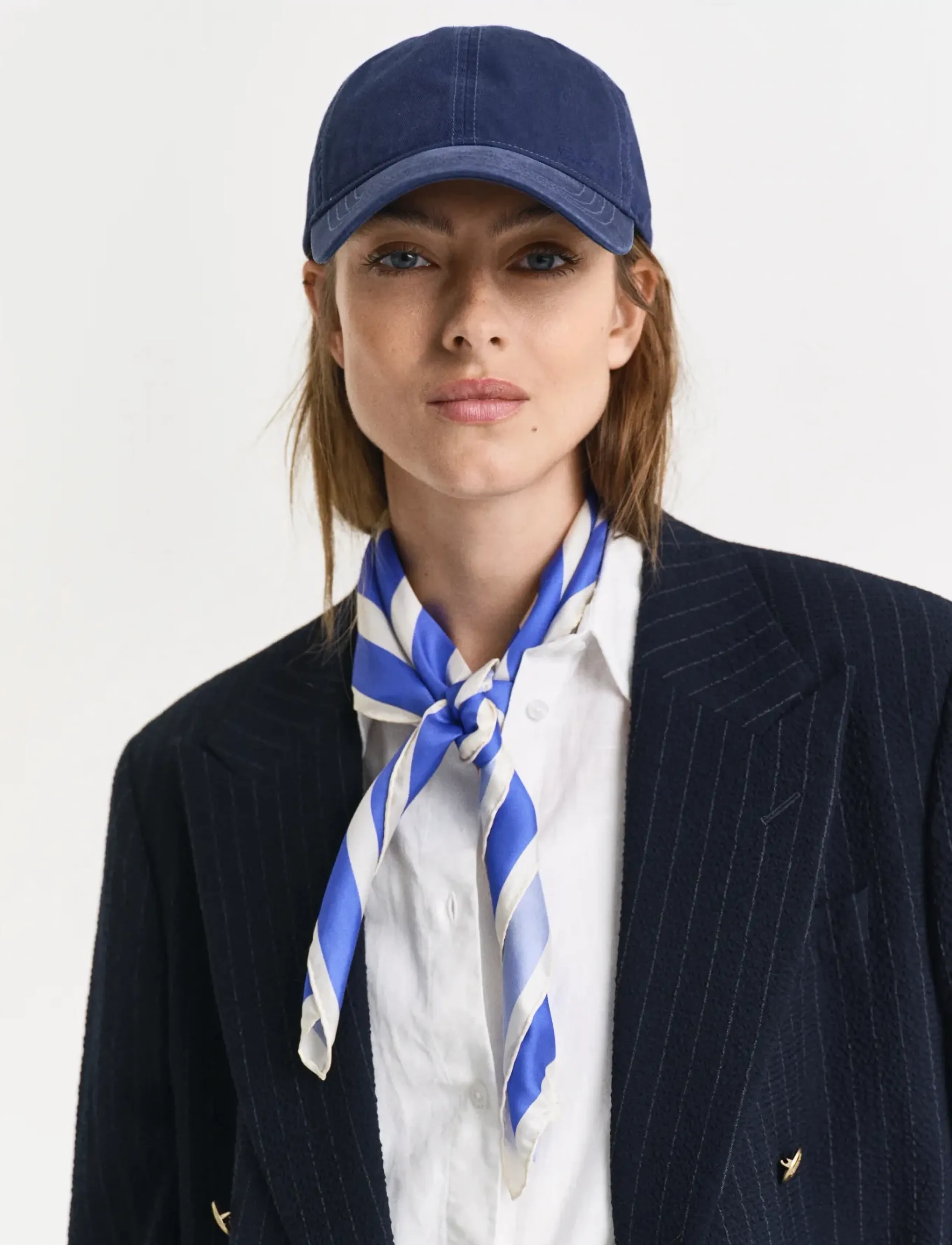 Gant STRIPE PRINT SILK SCARF - Hverdags stil - PERFECT BLUE / blue