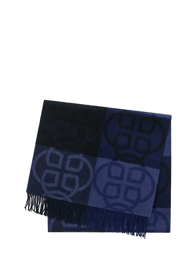 GANT - MONOGRAM WOOL SCARF - halstørklæder - evening blue - 0