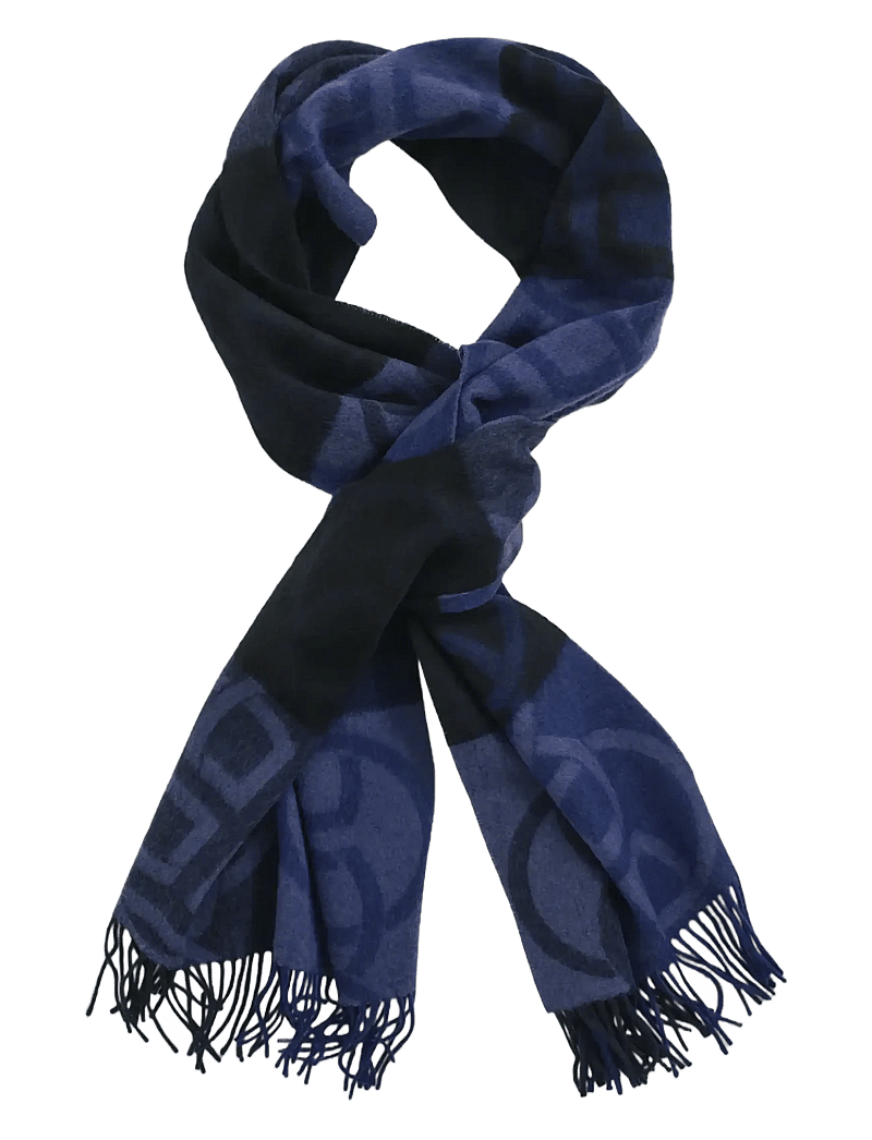 GANT - MONOGRAM WOOL SCARF - halstørklæder - evening blue - 1