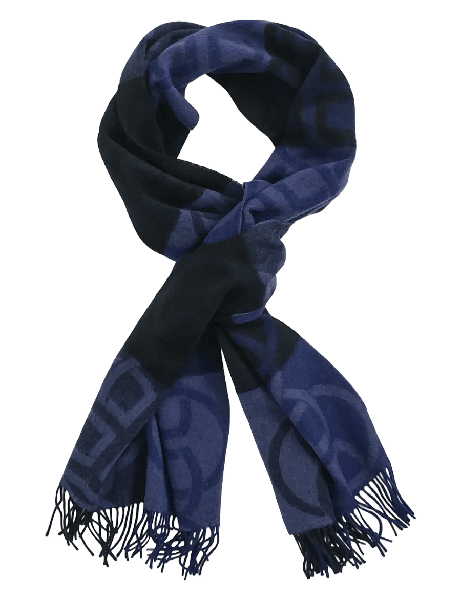 Gant - MONOGRAM WOOL SCARF - talvesallid - evening blue - 1