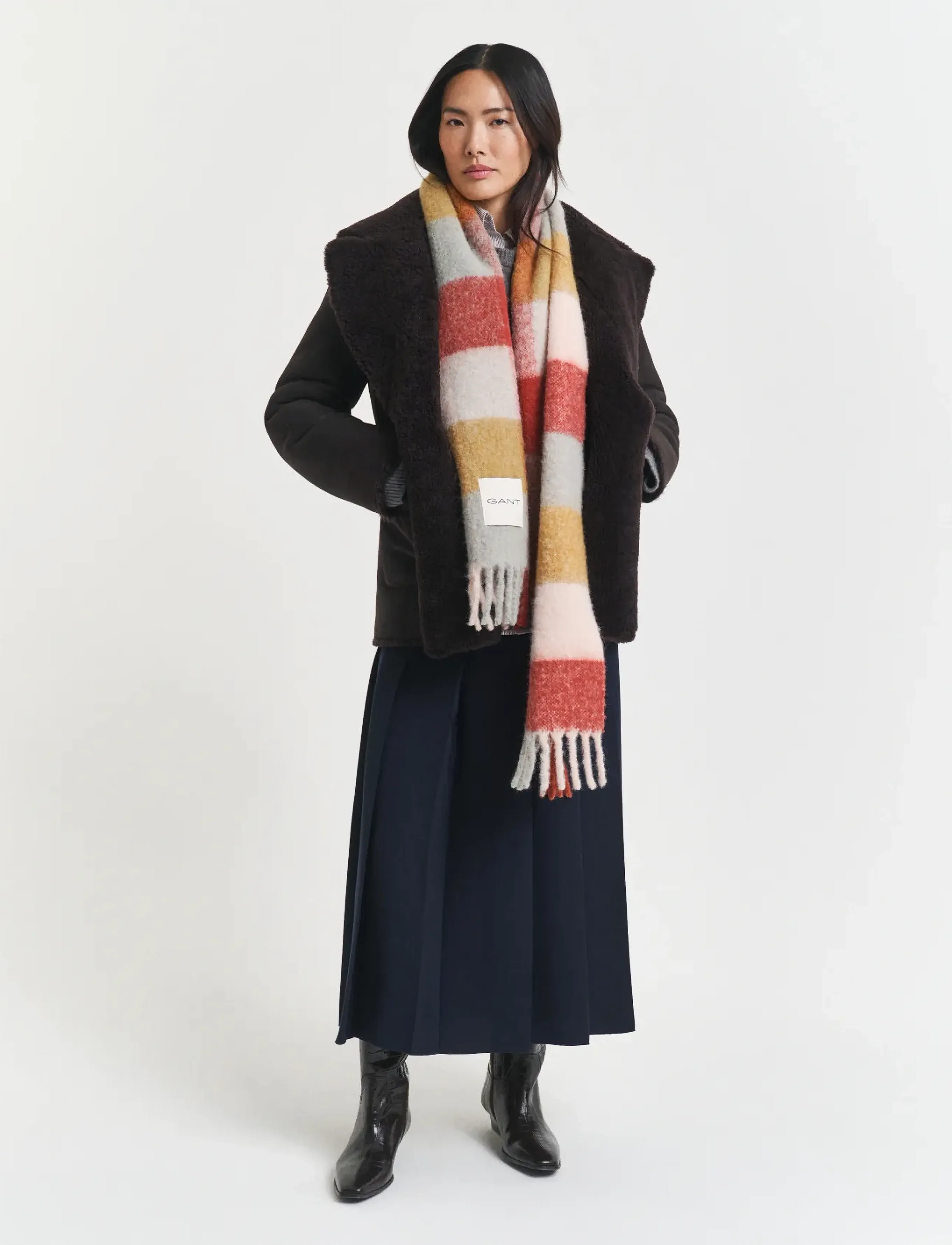 Alpaca Wool Check Scarf