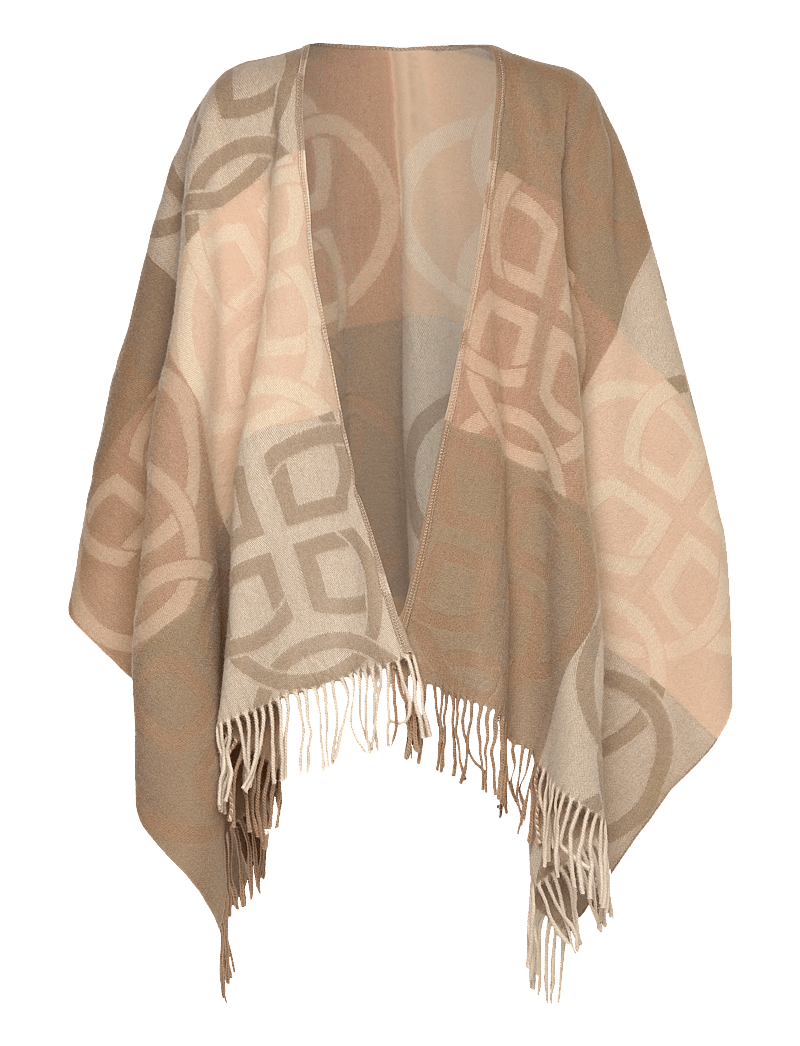 GANT - WOOL MONOGRAM PONCHO - ponchos & capes - warm khaki - 1