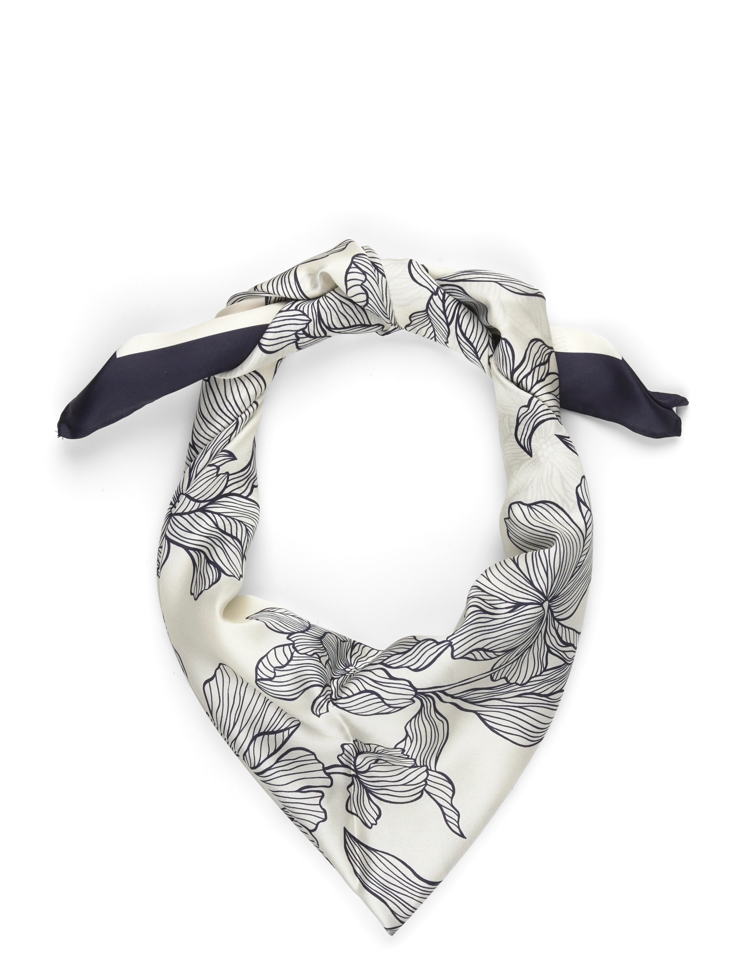 Gant FLORAL PRINT SILK SCARF - Accessories - EVENING BLUE / navy