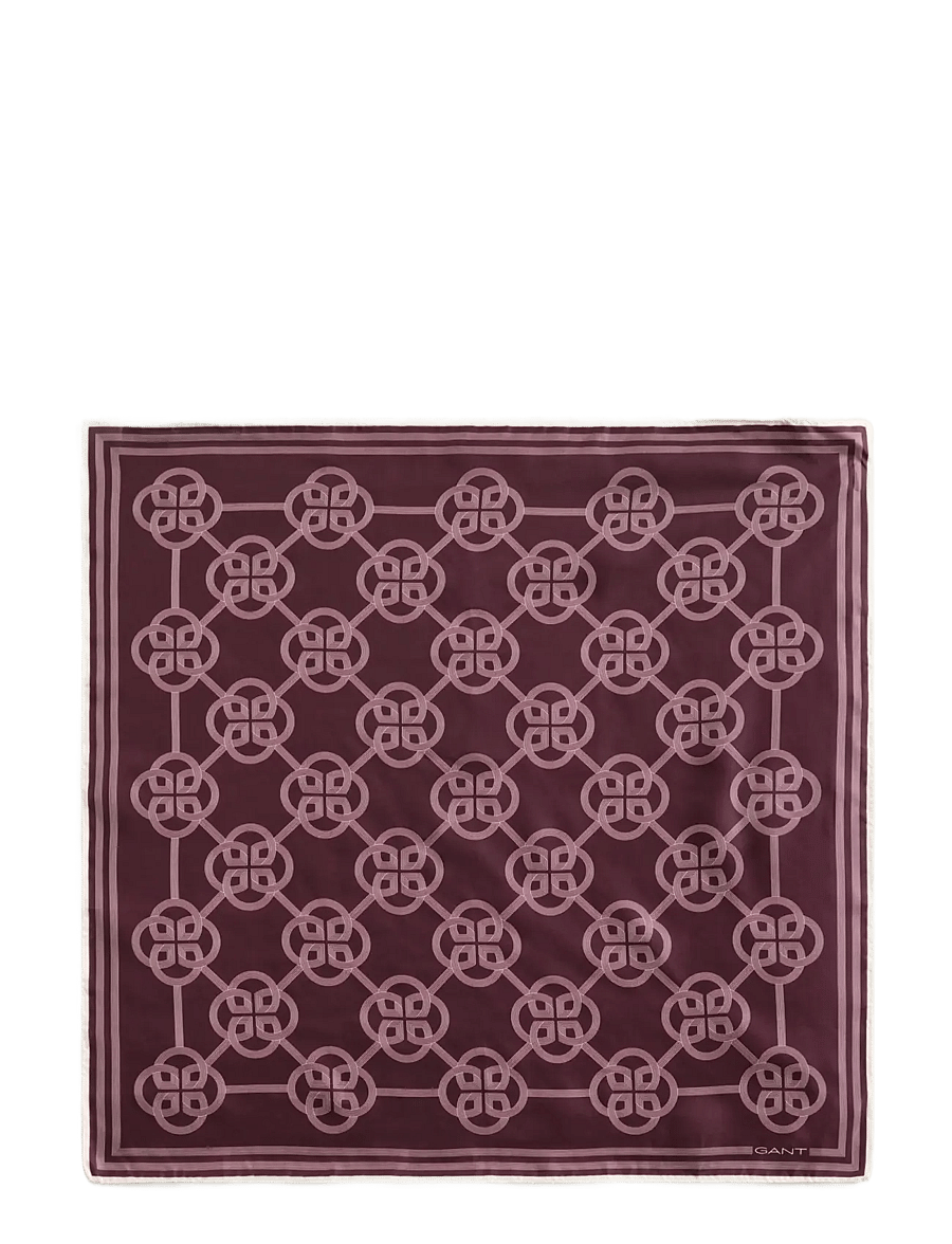 Gant - MONOGRAM PRINT SILK SCARF - tynde tørklæder - darkened wine - 0