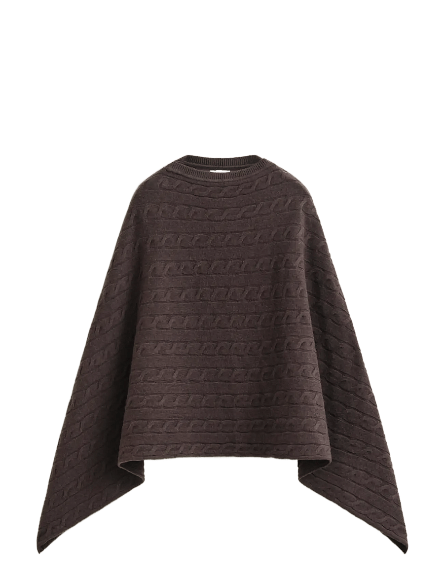 Gant - WOOL CABLE PONCHO - winterjacken - deep brown - 0