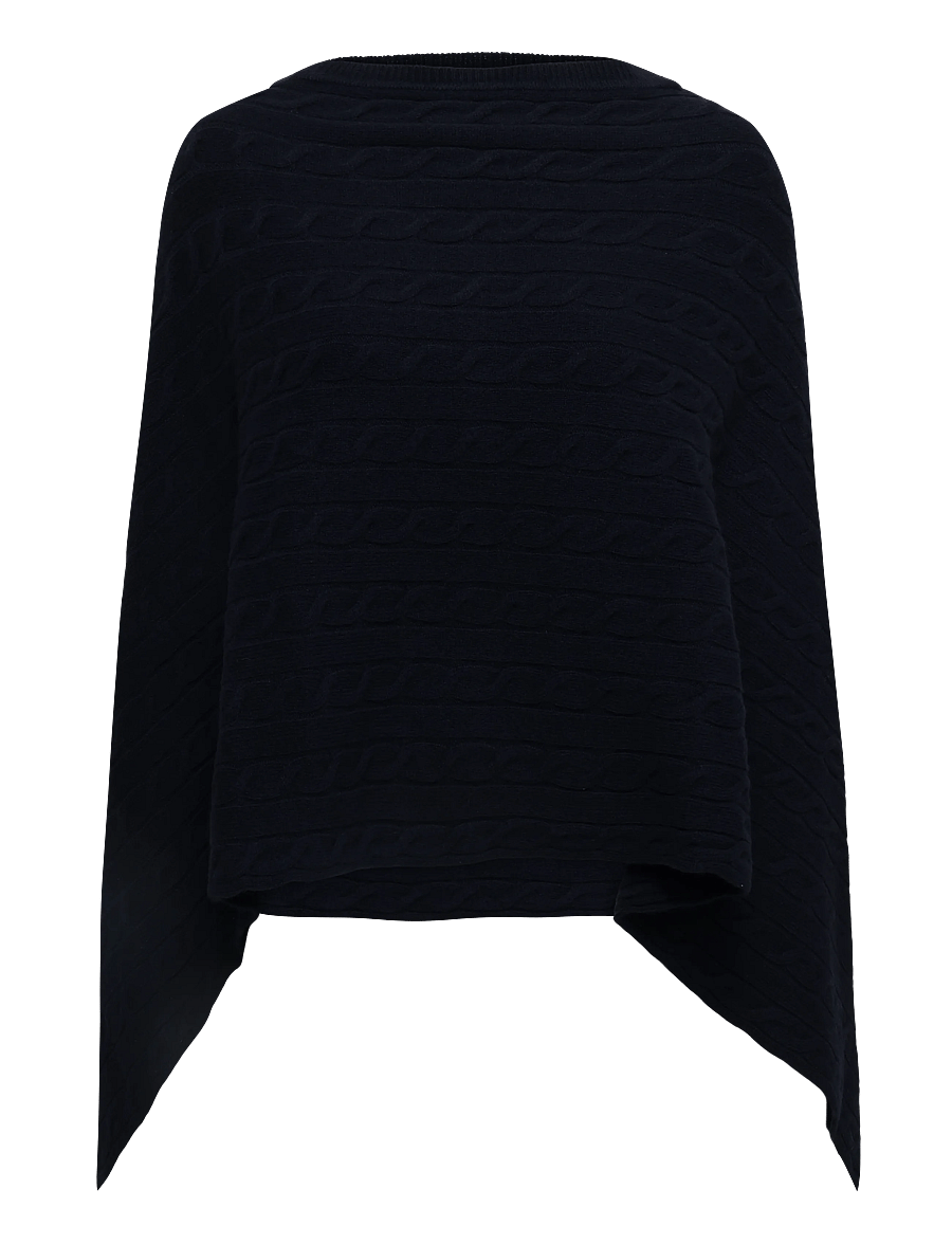 Gant - WOOL CABLE PONCHO - talvejoped - evening blue - 0