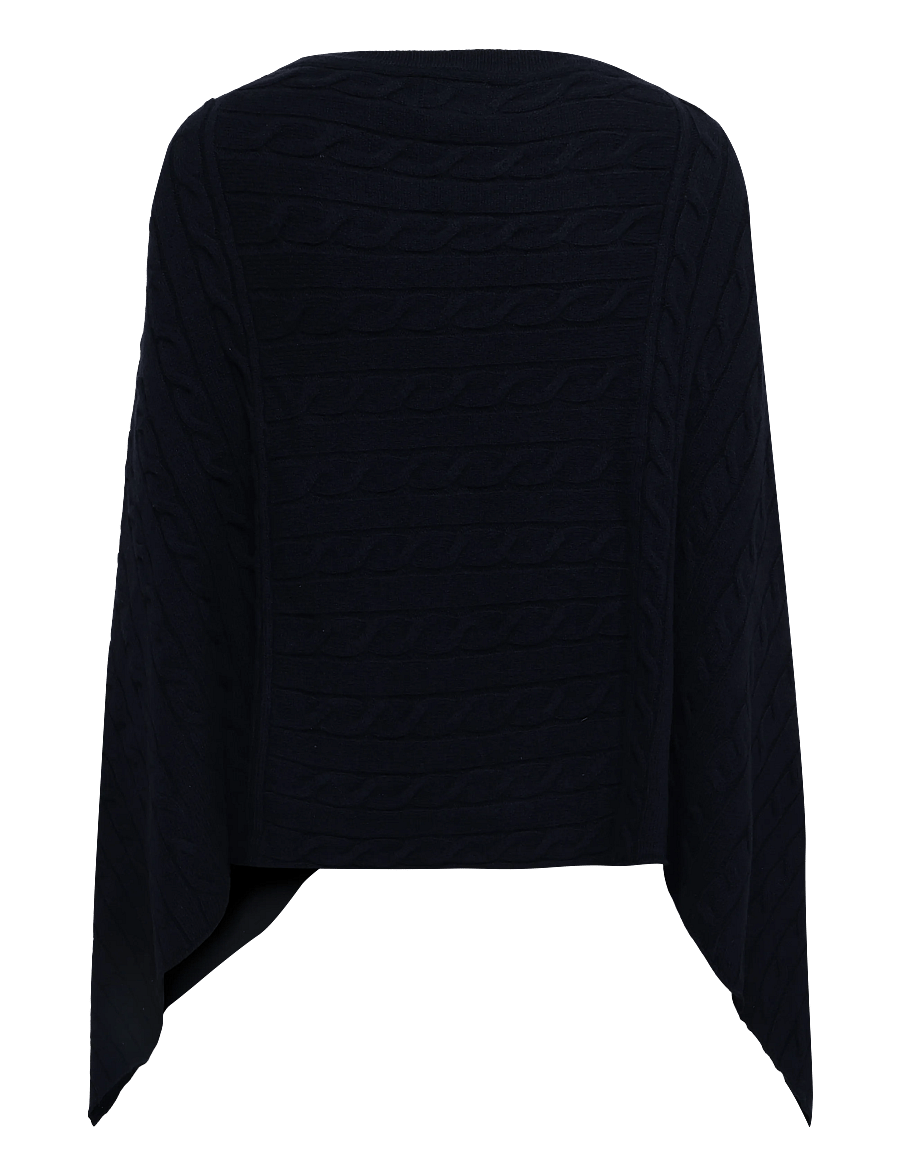 Gant - WOOL CABLE PONCHO - talvejoped - evening blue - 1