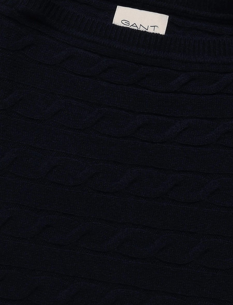 Gant - WOOL CABLE PONCHO - talvejoped - evening blue - 2