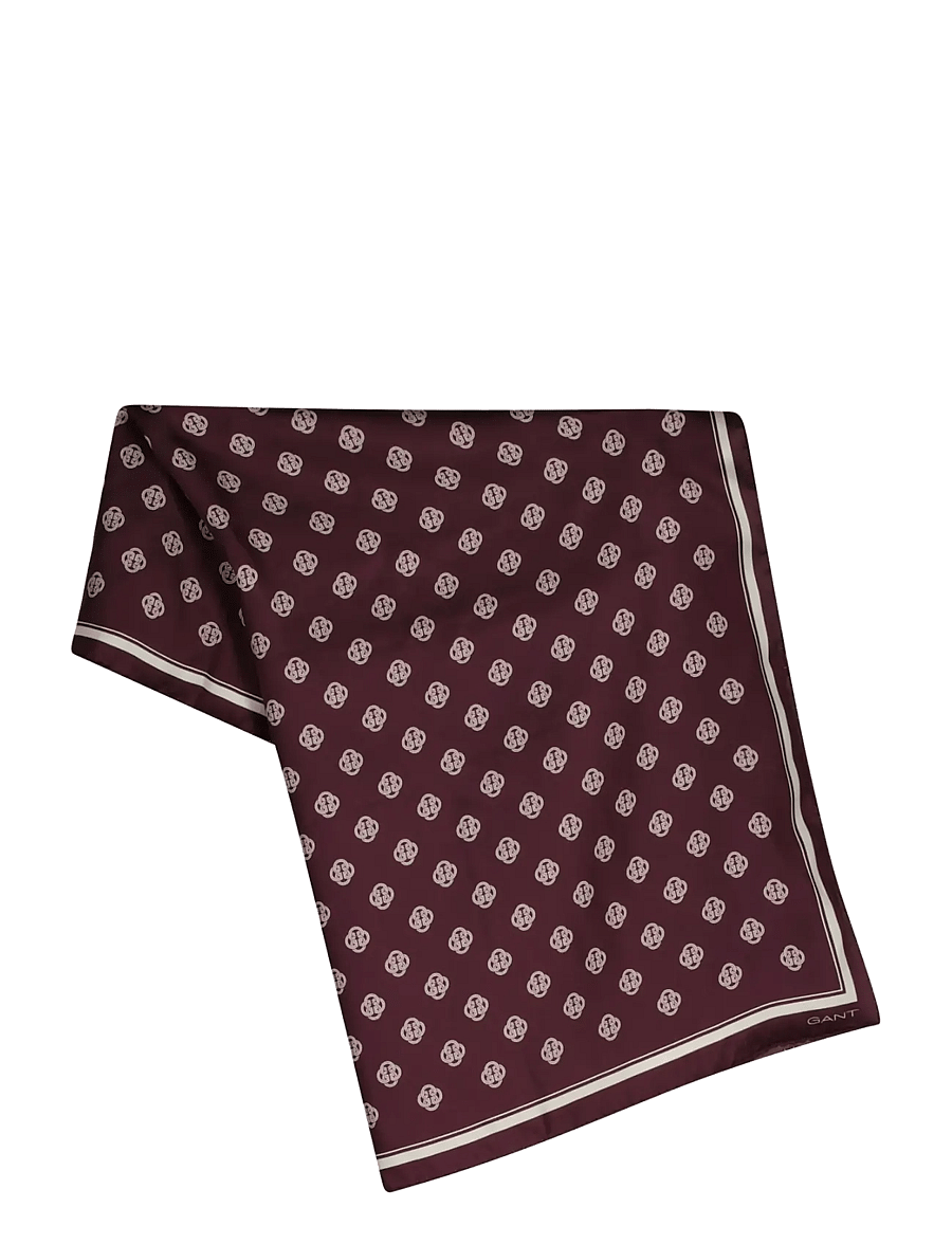 Gant - MONOGRAM PRINT SILK SCARF - tynde tørklæder - darkened wine - 0
